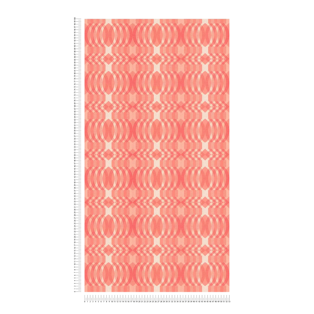 Full length view of the pattern drop of The Hexagon Hall | Cream & Crimson Luxe