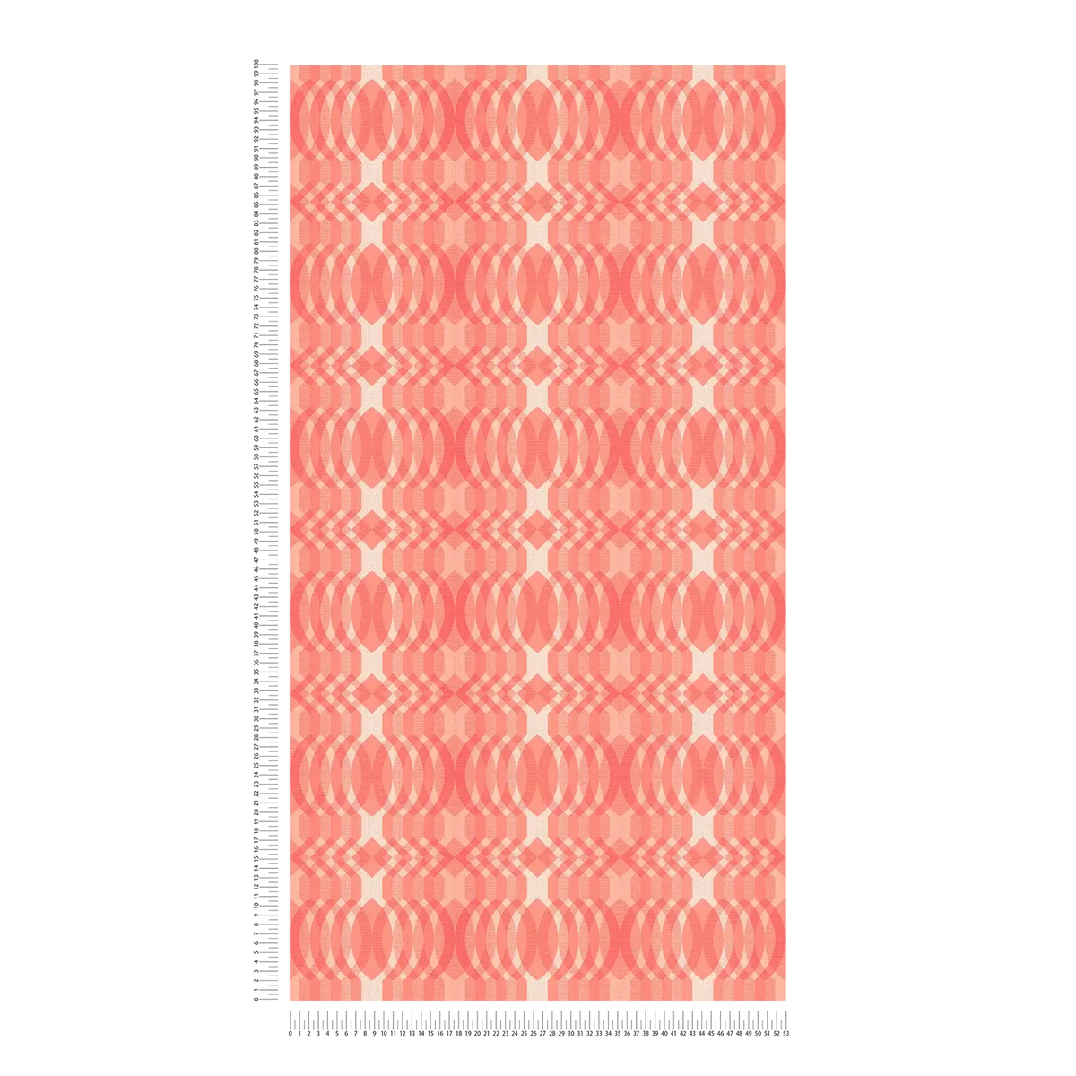 Full length view of the pattern drop of The Hexagon Hall | Cream & Crimson Luxe