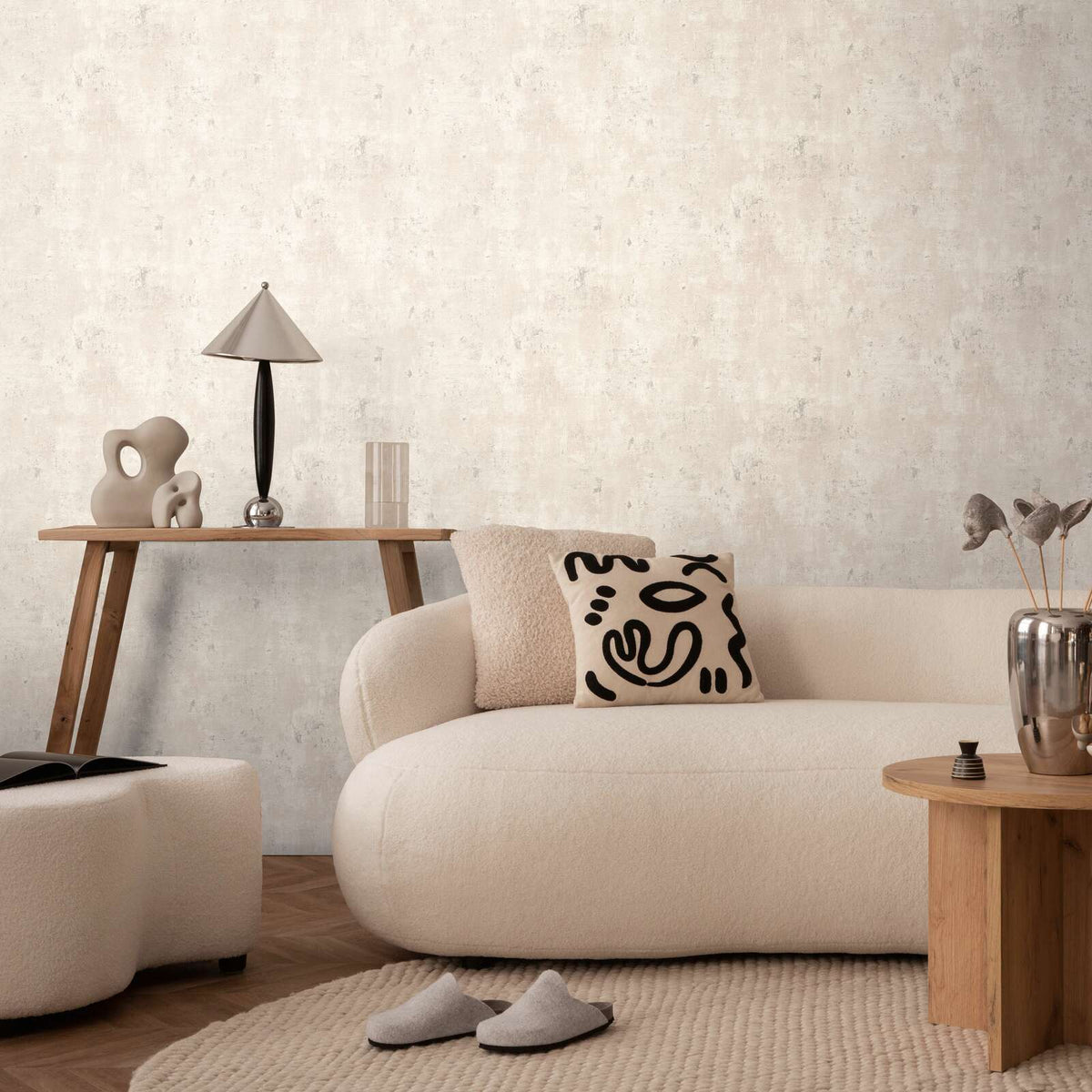 The Calm Weave A | Smoked Grey & Shimmering Silver Luxe