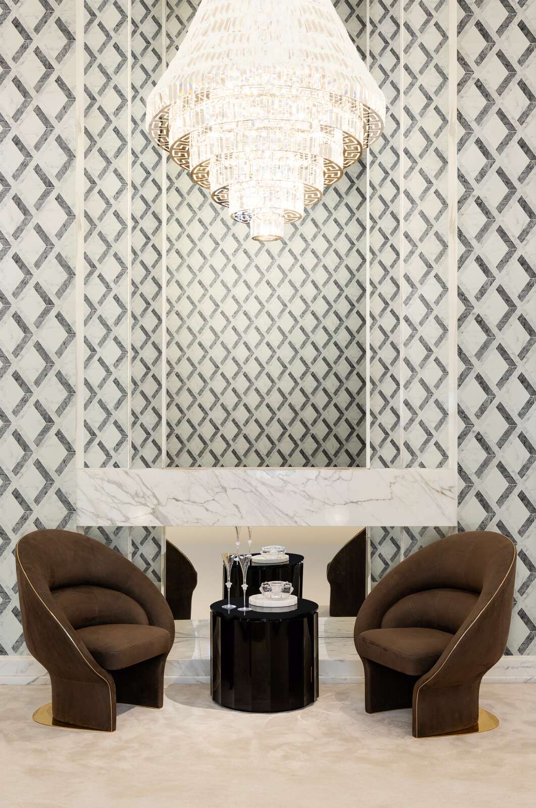 The Marble Lozenge | Deep Black & Smoked Grey Luxe