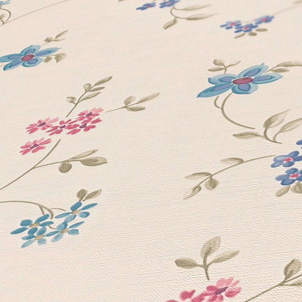 Close up of the surface texture of The Agapanthus Glasshouse | Azure & Cream Luxe in azure & cream