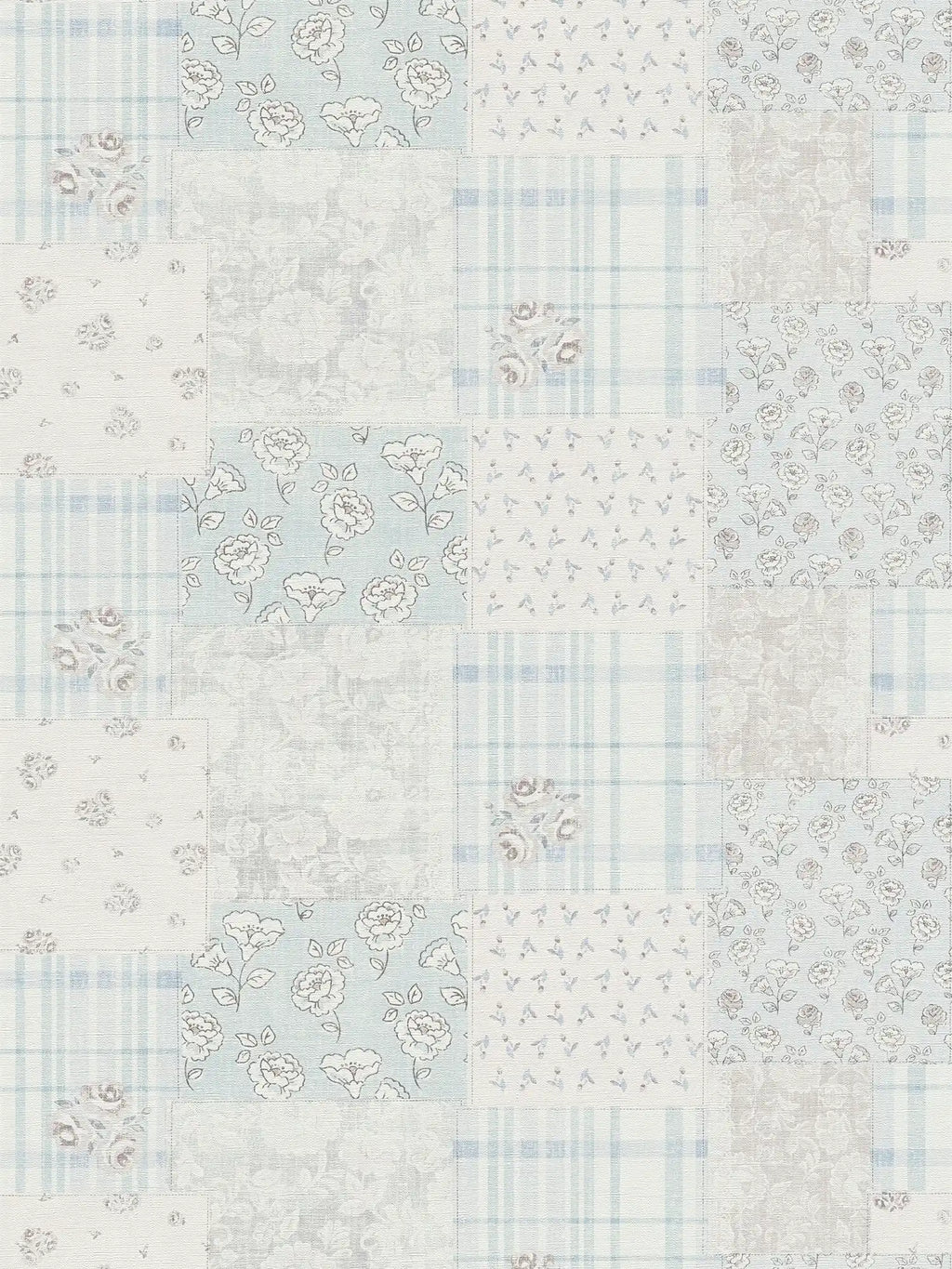 Flat view of the azure & smoked grey pattern repeat of The Tansy Arbour | Azure & Smoked Grey Luxe