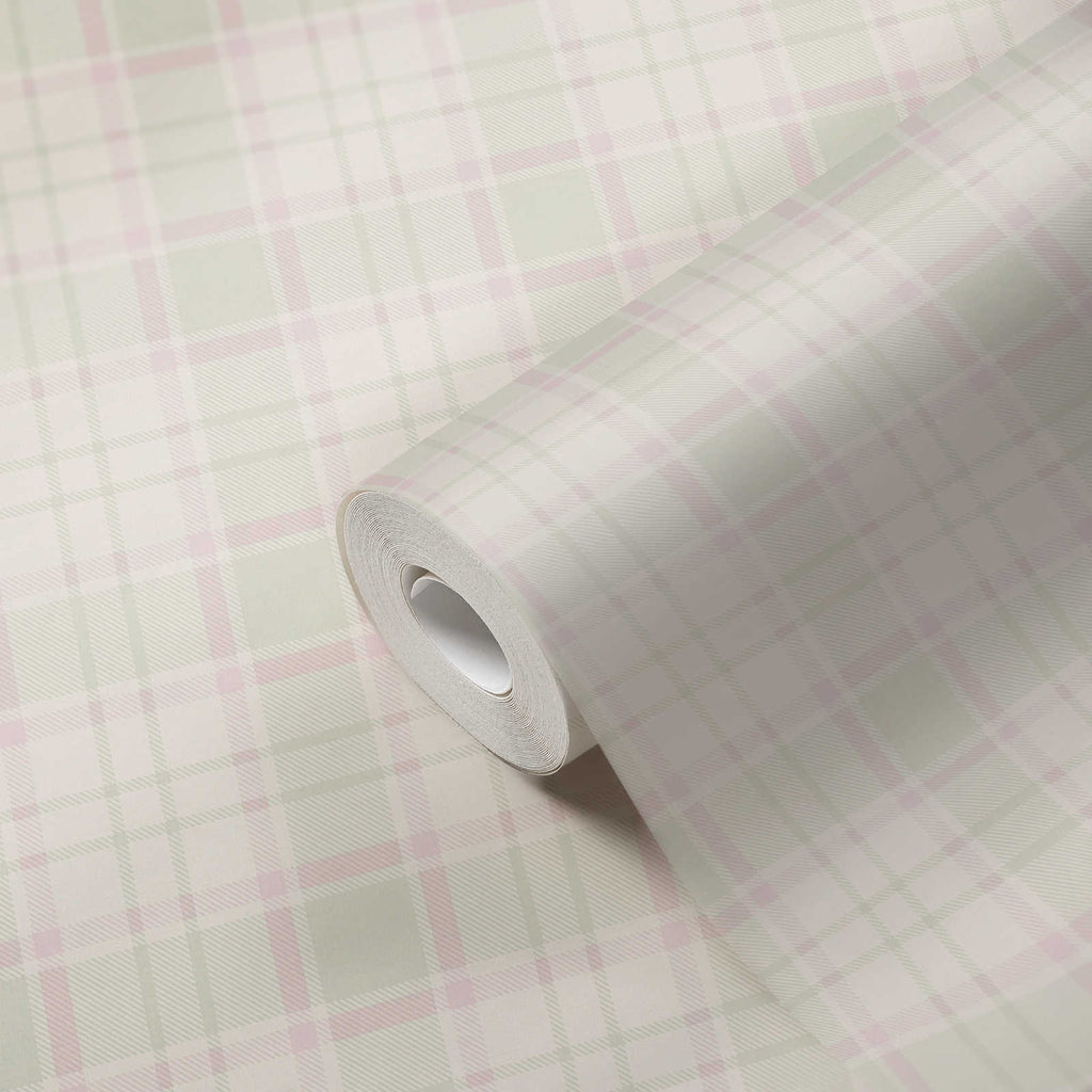 Roll of The Arabesque Hall | Sage & Blush Luxe partly unrolled, 0.53 m × 10.05 m