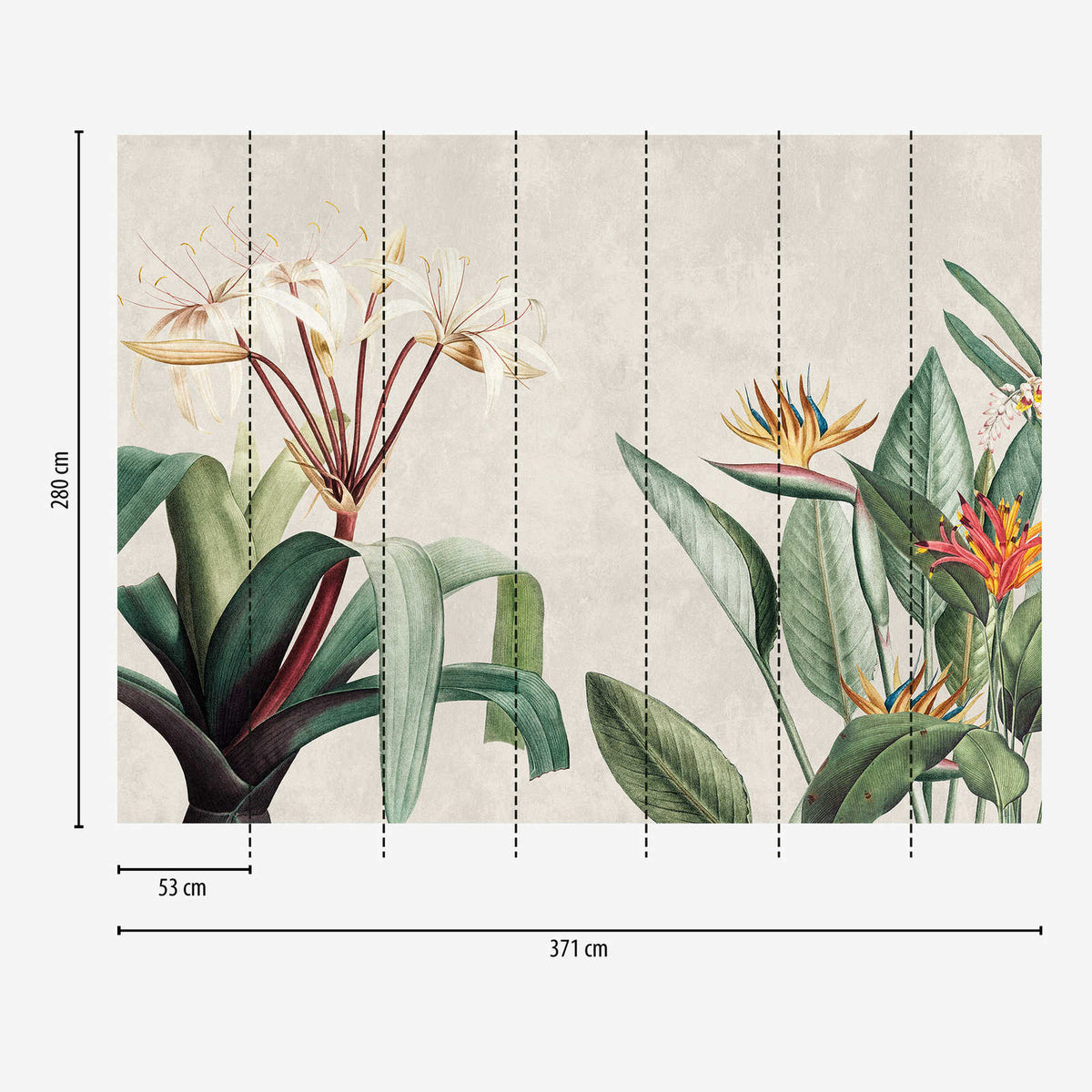 The Bird of Paradise, bird of paradise botanical mural on a plaster-look ground, A.S. Création view 7