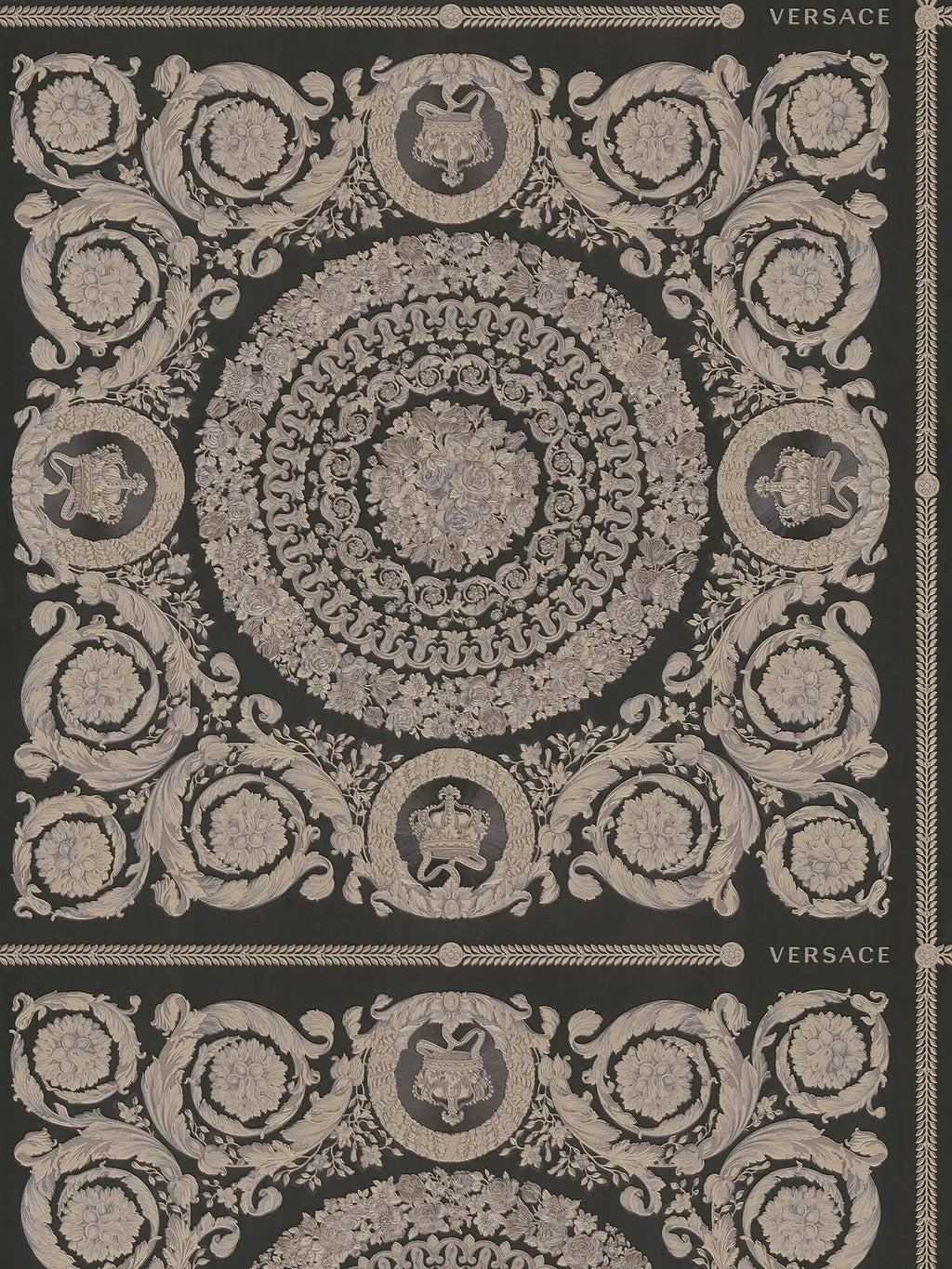 The Baroque Bloom | Warm Beige & Deep Black Luxe