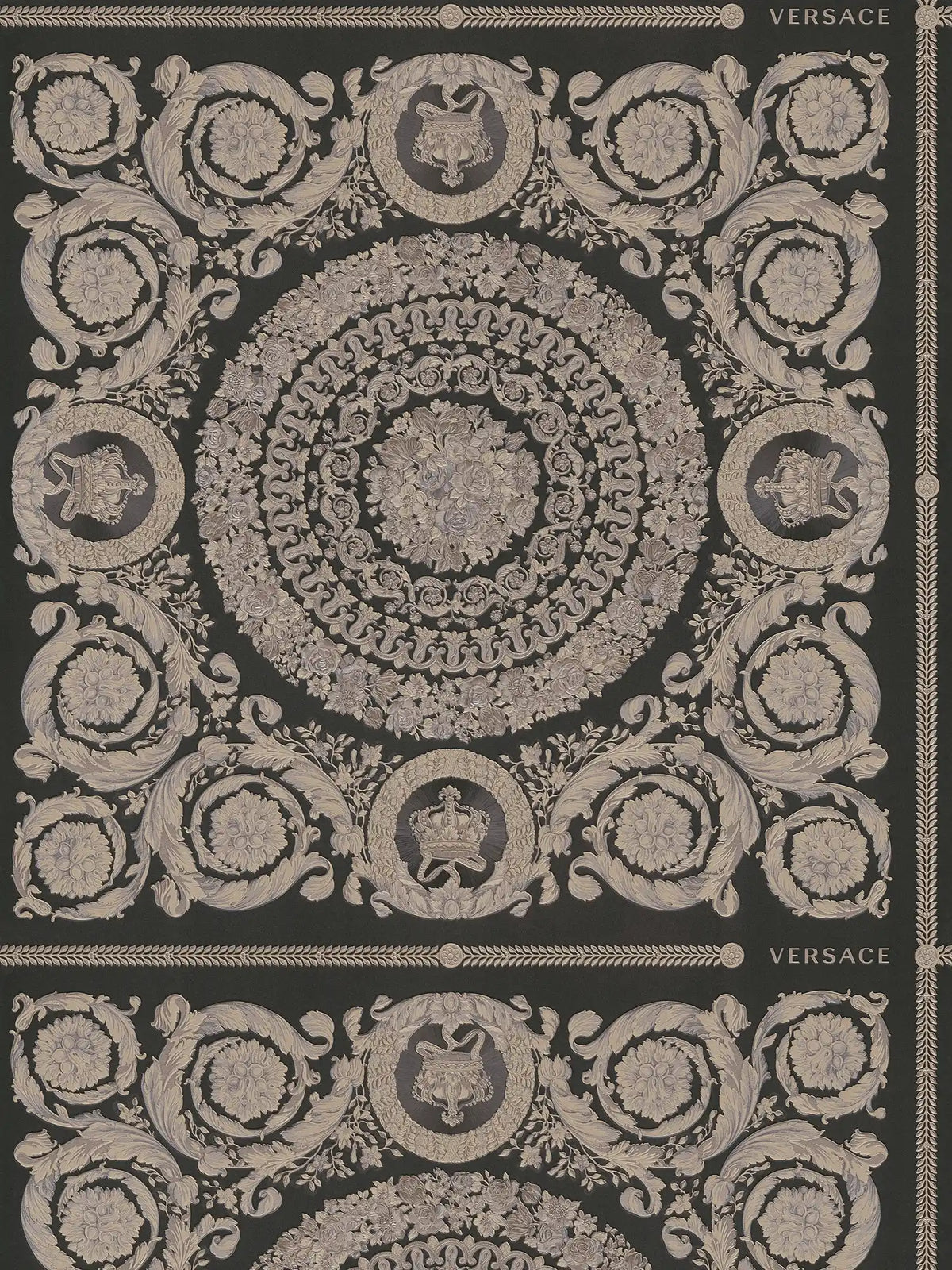 The Baroque Bloom | Warm Beige & Deep Black Luxe