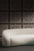 The Baroque Bloom | Warm Beige & Deep Black Luxe