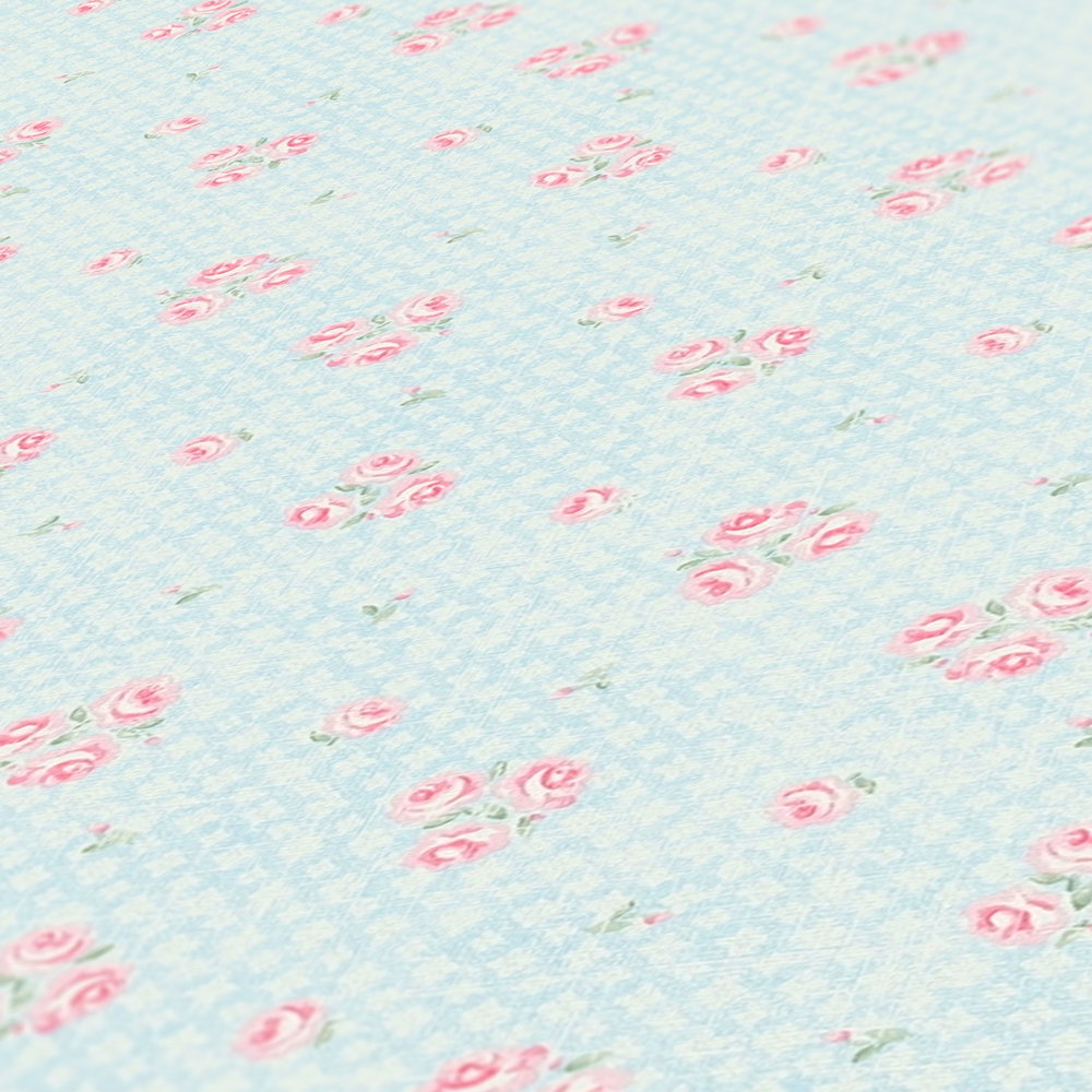 Close up of the surface texture of The Lupin Conservatory | Azure & Blush Luxe in azure & blush