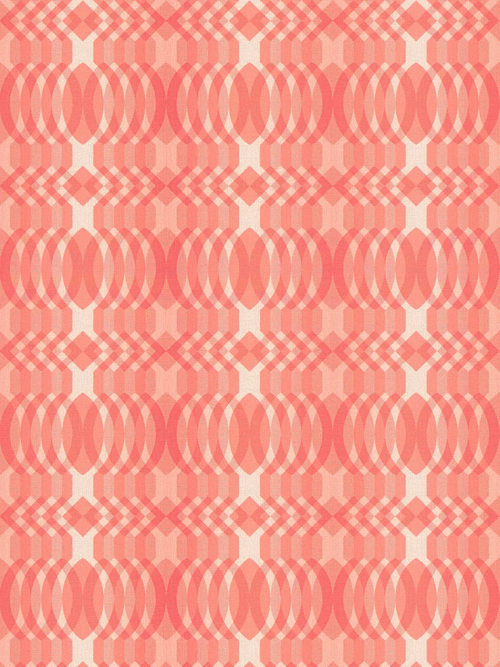 Flat view of the cream & crimson pattern repeat of The Hexagon Hall | Cream & Crimson Luxe
