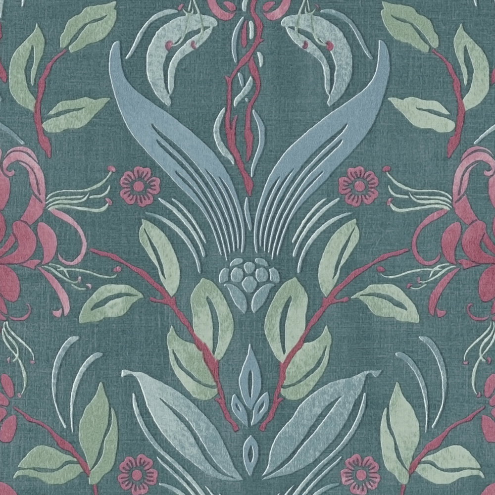 Detail of the design on The Borage Conservatory | Azure & Sage Luxe, azure & sage colourway