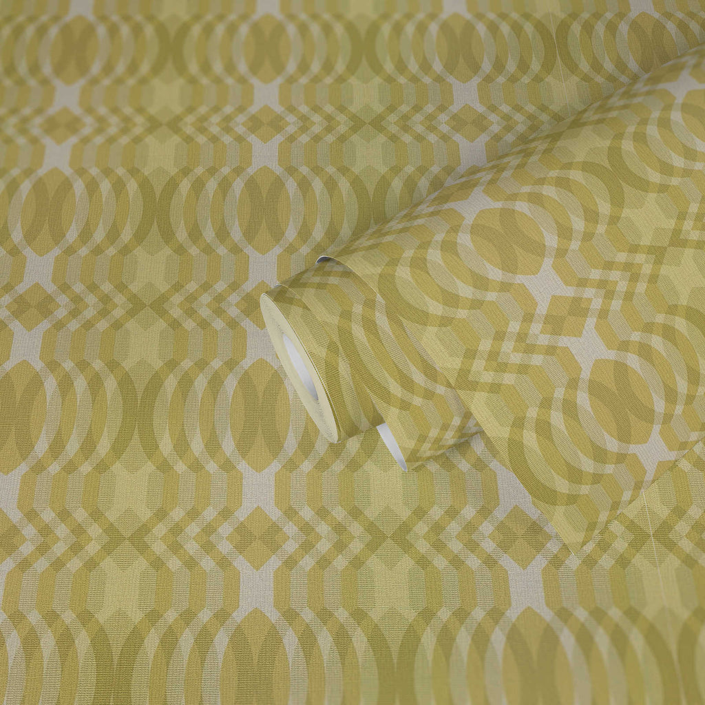 Roll of The Ogee Vestibule | Cream & Sage Luxe partly unrolled, 0.53 m × 8.5 m