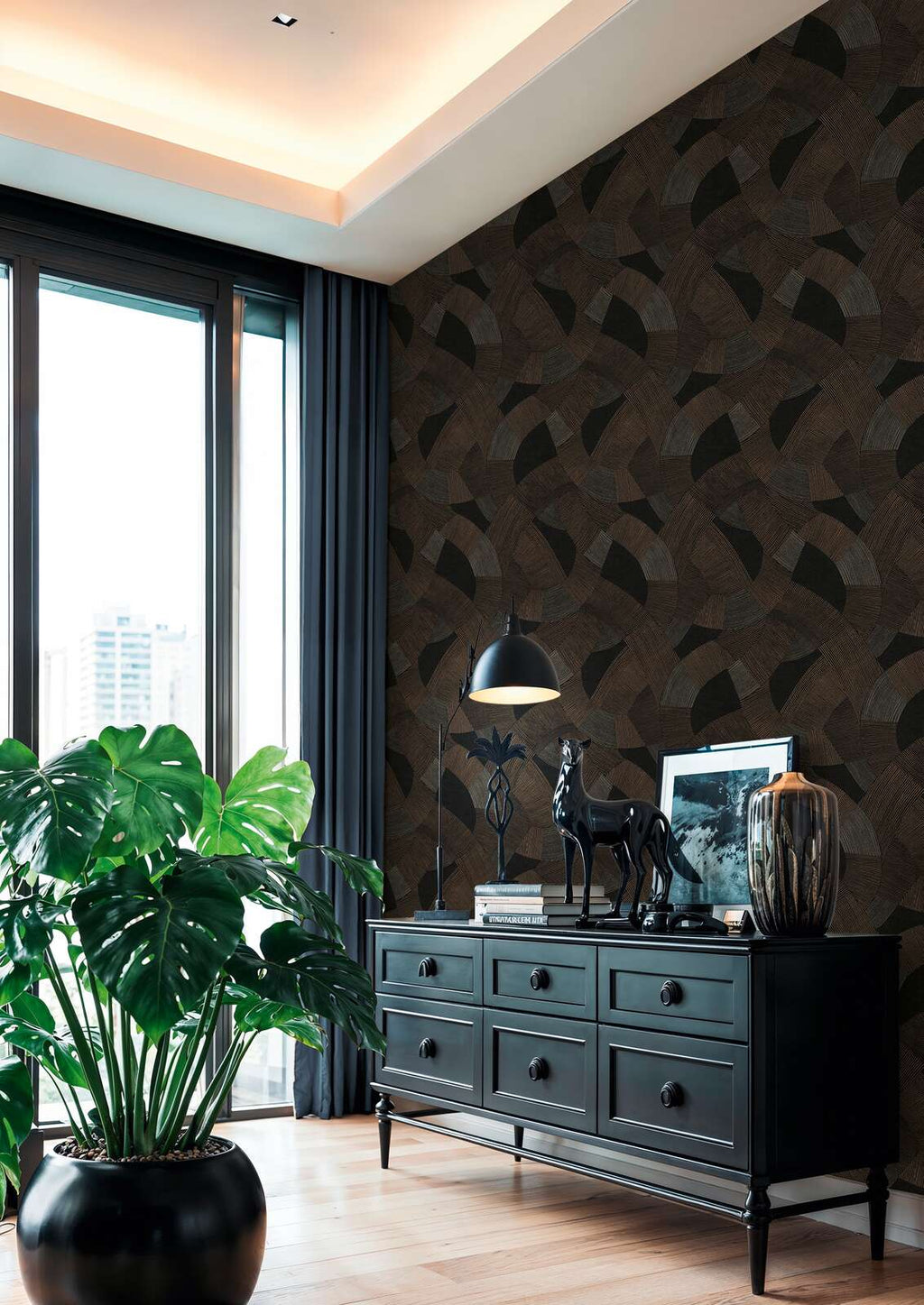 The Ochre Parterre | Deep Black & Earthy Brown Luxe