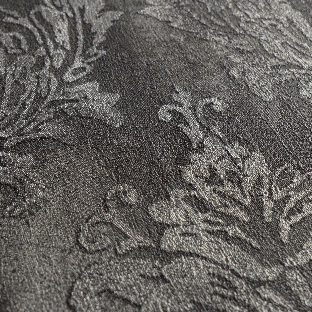 The Noir Arabesque | Charcoal Silver Luxe
