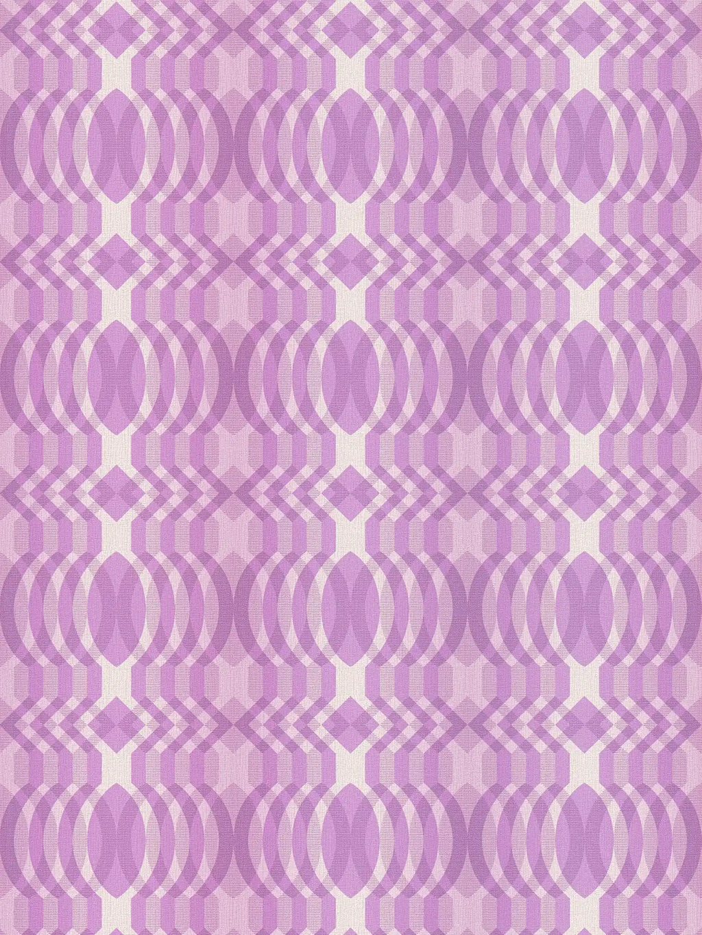 Flat view of the cream & violet pattern repeat of The Fretwork Colonnade | Cream & Violet Luxe