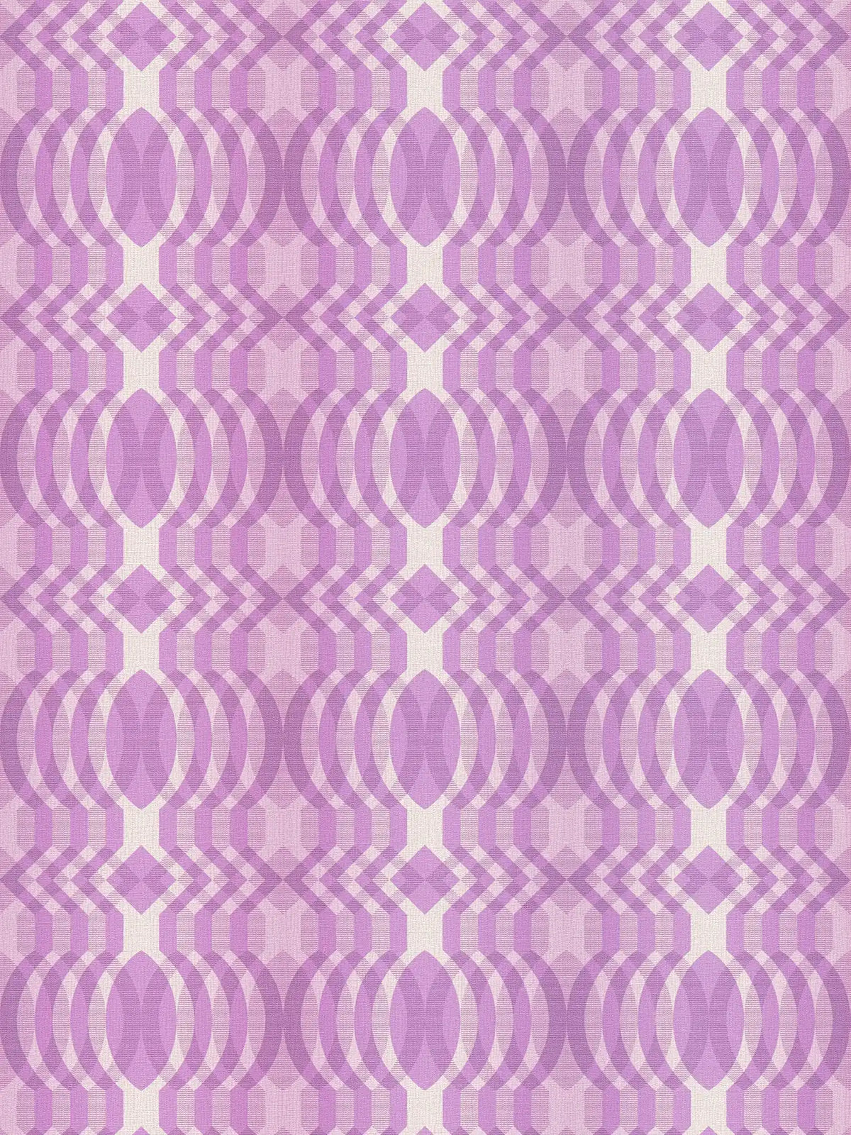 Flat view of the cream & violet pattern repeat of The Fretwork Colonnade | Cream & Violet Luxe