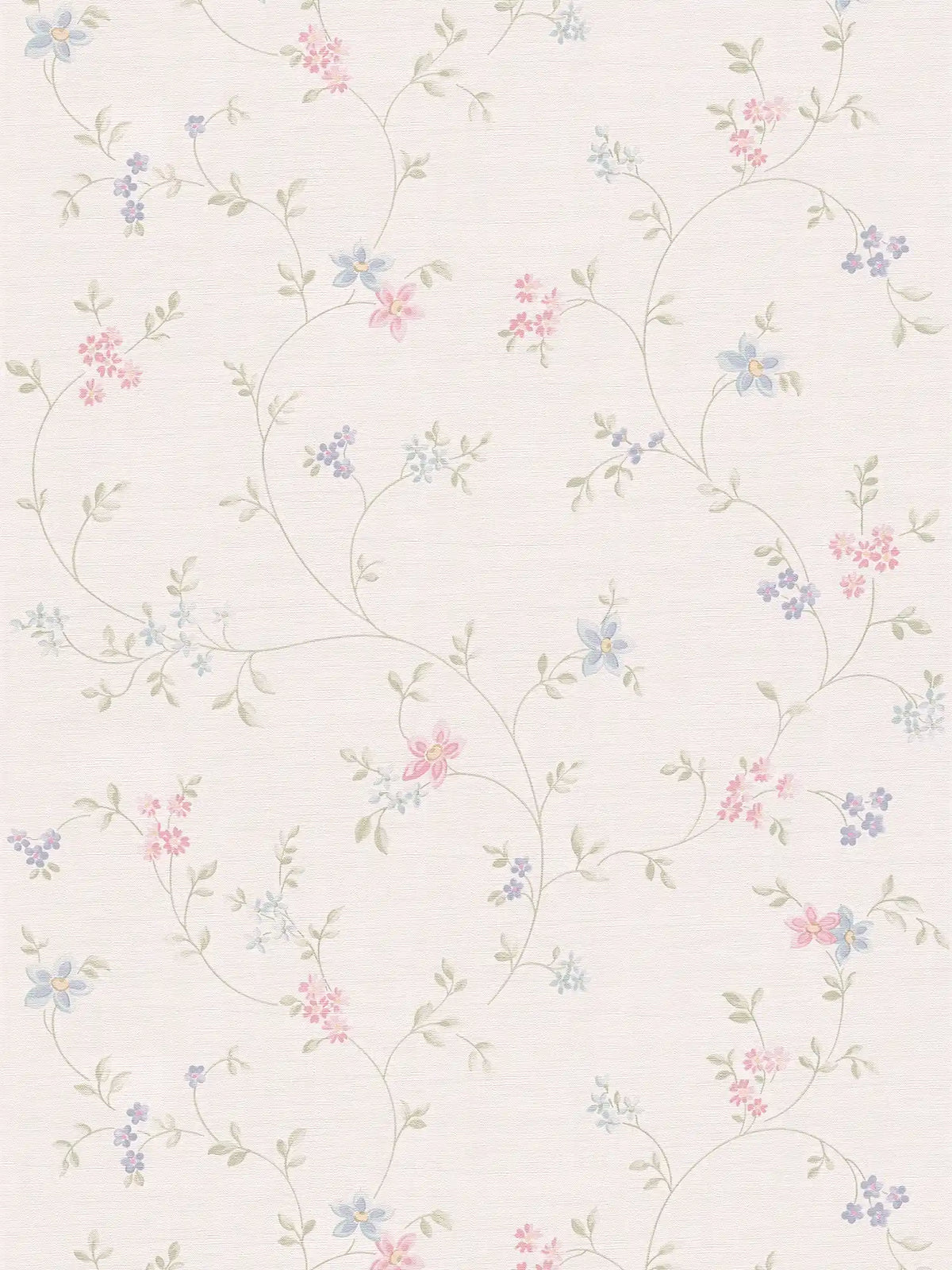 Flat view of the azure & sage pattern repeat of The Quince Blossom Arbour | Azure & Sage Luxe