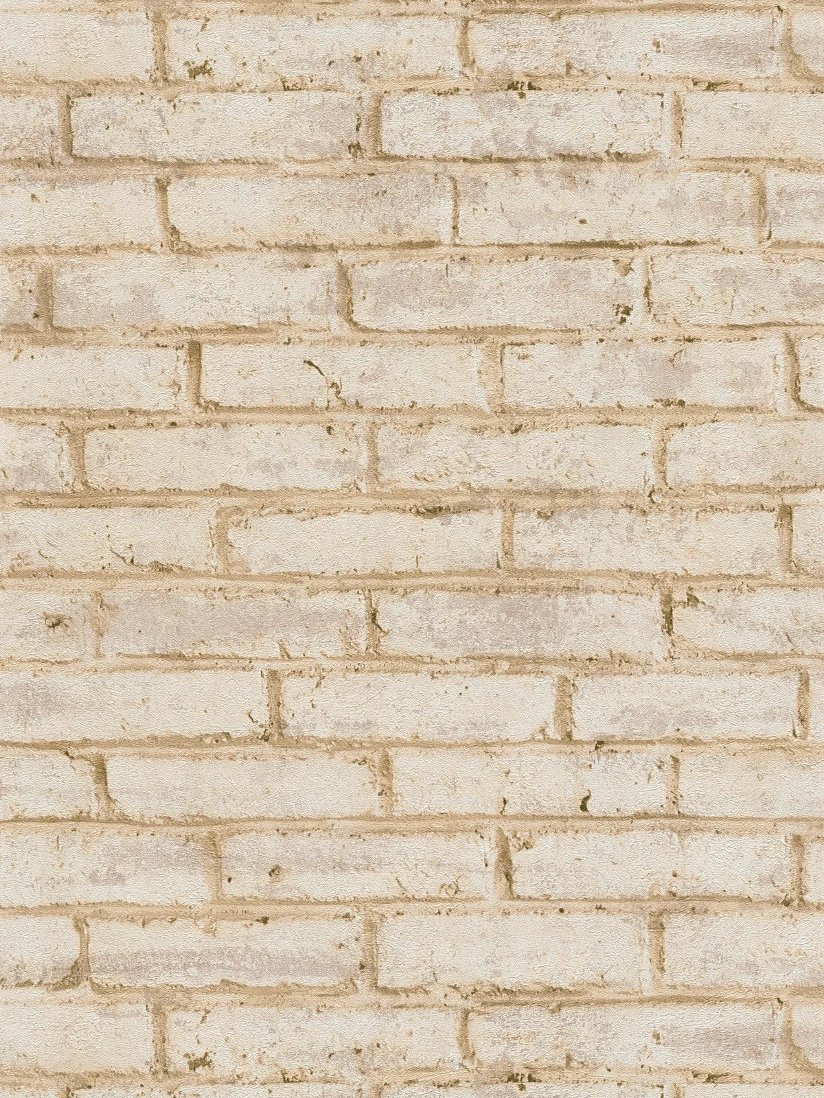 Flat view of the cream and sand brick pattern repeat of The Whitewash Terrace | Cream Sand Luxe