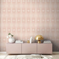 The Lattice Passage | Warm Beige & Blush Luxe wallpaper shown hung on a styled interior wall