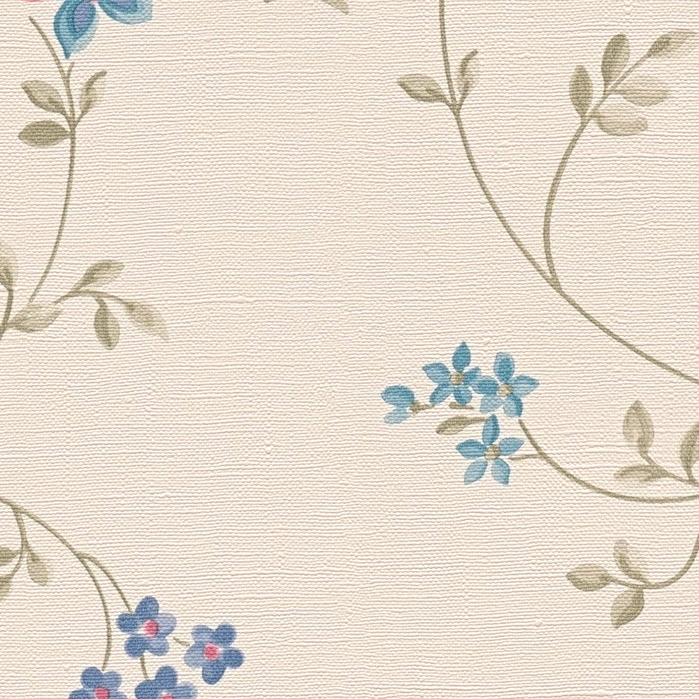 Detail of the design on The Agapanthus Glasshouse | Azure & Cream Luxe, azure & cream colourway