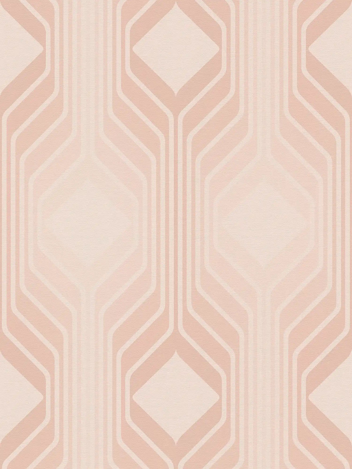 Flat view of the warm beige & blush pattern repeat of The Lattice Passage | Warm Beige & Blush Luxe