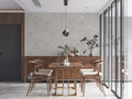 The Forget-me-not Almanac | Warm Beige & Bronze Luxe wallpaper shown hung on a styled interior wall (official room photo)