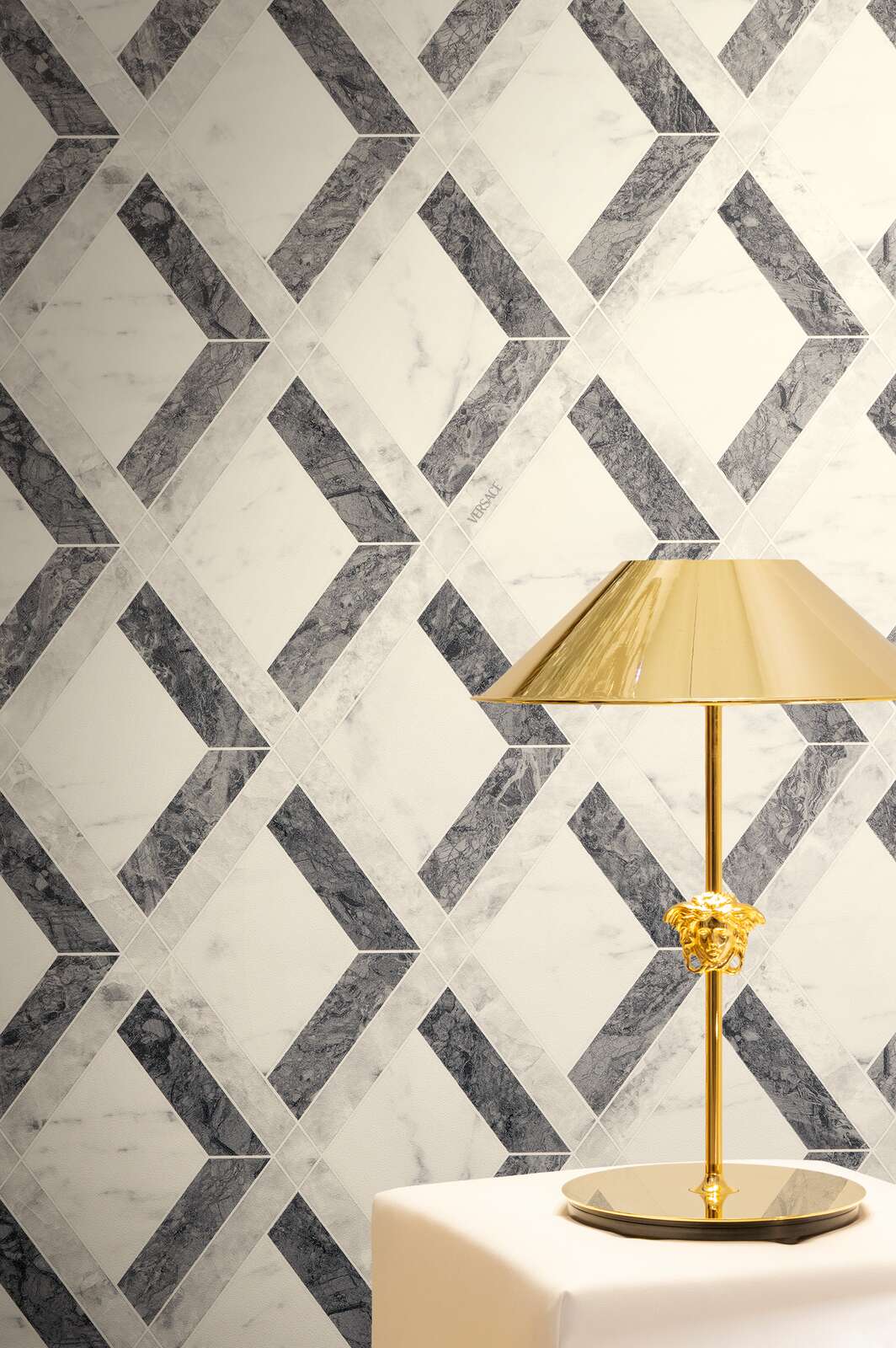 The Marble Lozenge | Deep Black & Smoked Grey Luxe