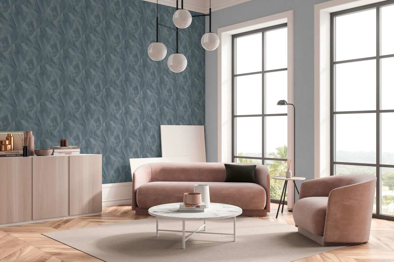 The Angular Aurum | Geometric Slate Luxe