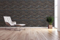 The Chalcedony Studio | Deep Black & Copper Luxe wallpaper shown hung on a styled interior wall (official room photo)