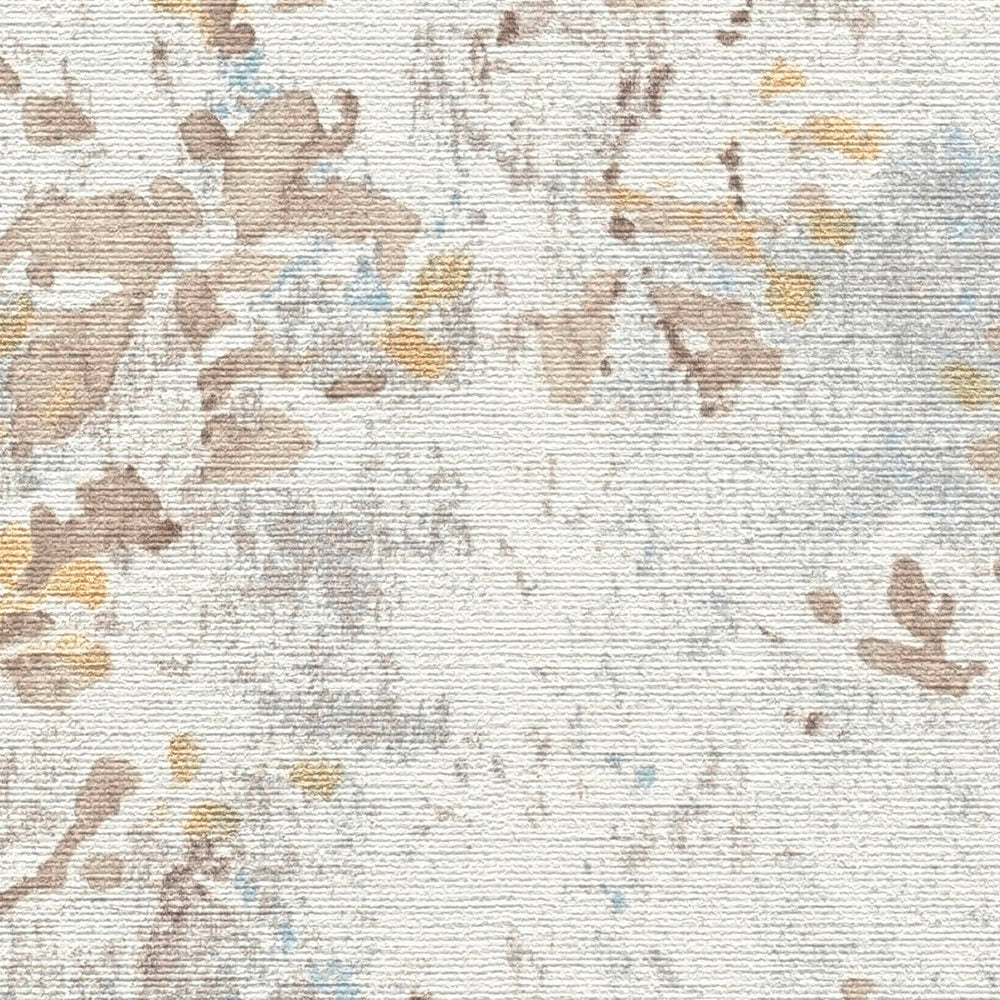 The Watercolour Bloom, watercolour floral wallpaper in azure, taupe and ochre with metallic gold, A.S. Création view 6