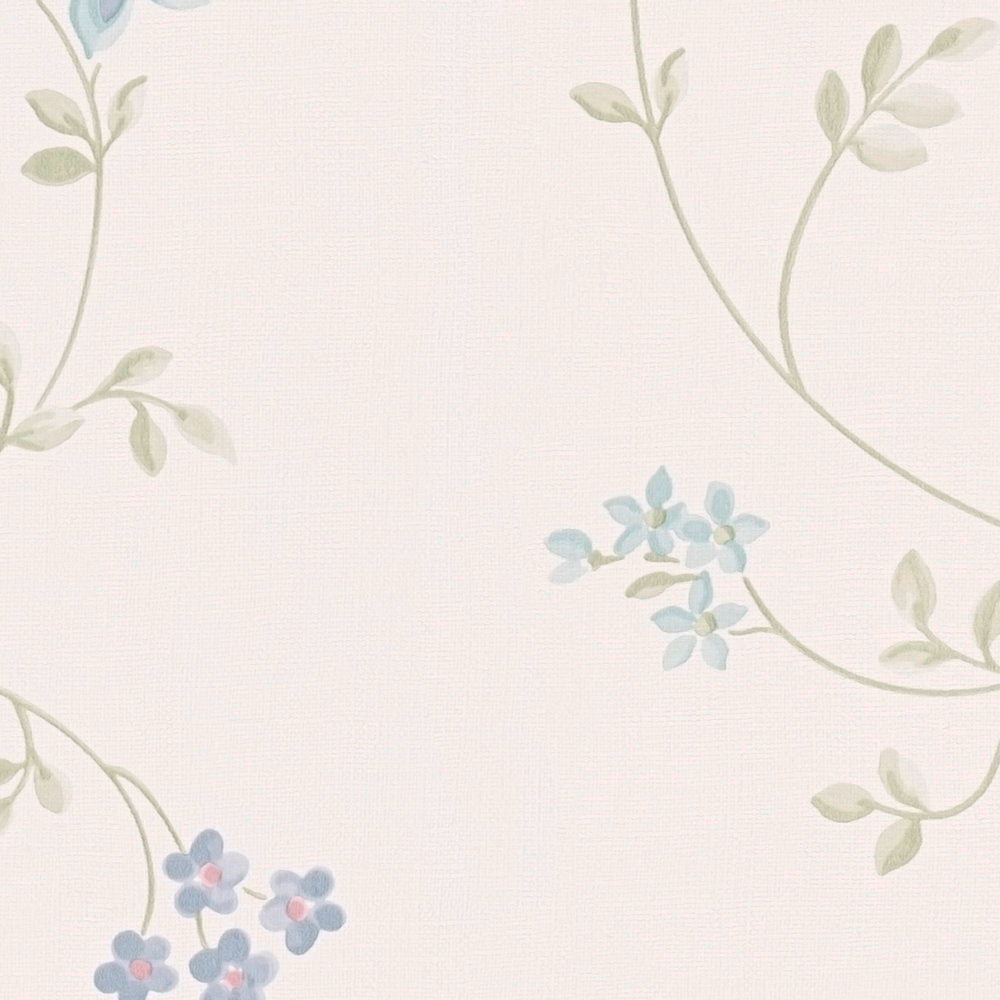 Detail of the design on The Quince Blossom Arbour | Azure & Sage Luxe, azure & sage colourway