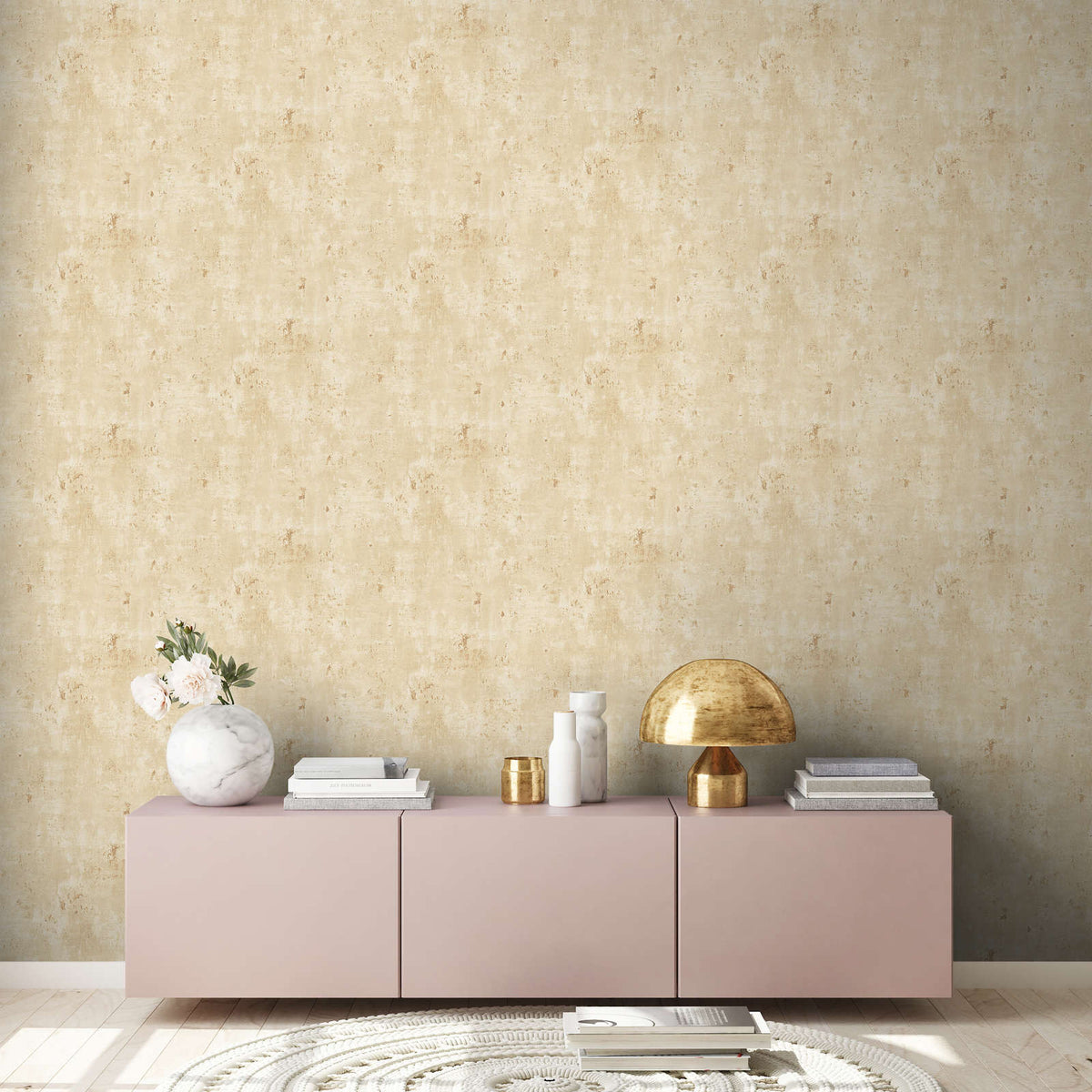 Detail of the design on The Arabesque Landing | Warm Beige & Cream Luxe, warm beige & cream colourway