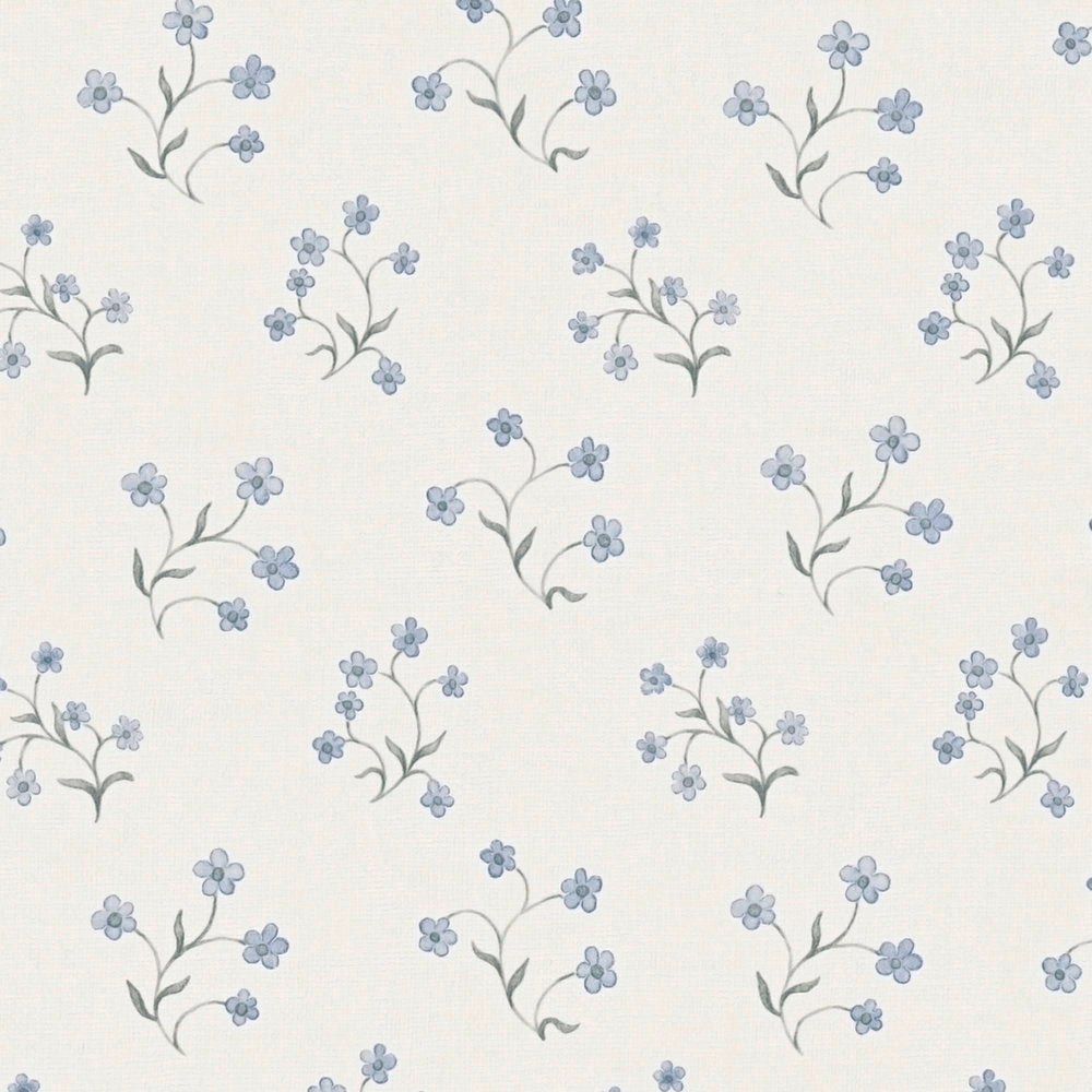 Detail of the design on The Dahlia Glasshouse | Azure & Smoked Grey Luxe, azure & smoked grey colourway