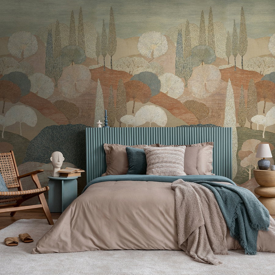 The Lotus Court | Azure & Earthy Brown Luxe