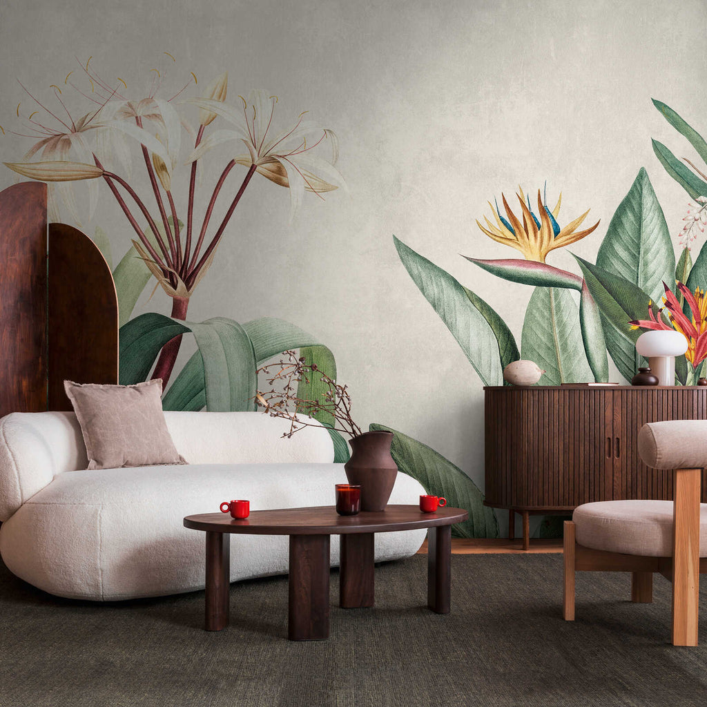 The Bird of Paradise, bird of paradise botanical mural on a plaster-look ground, A.S. Création view 4