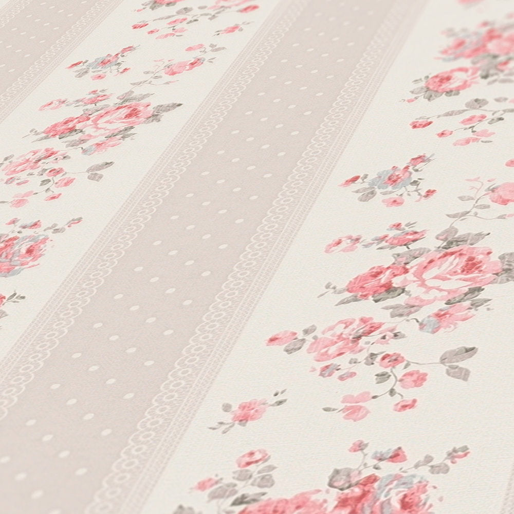 Close up of the surface texture of The Honeywort Arbour | Warm Beige & Blush Luxe in warm beige & blush