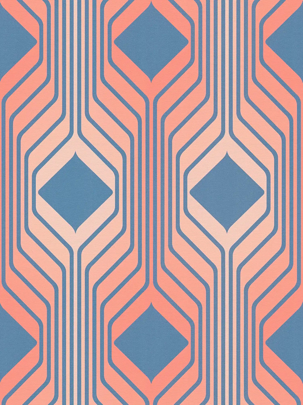 Flat view of the azure & blush pattern repeat of The Kilim Corridor | Azure & Blush Luxe