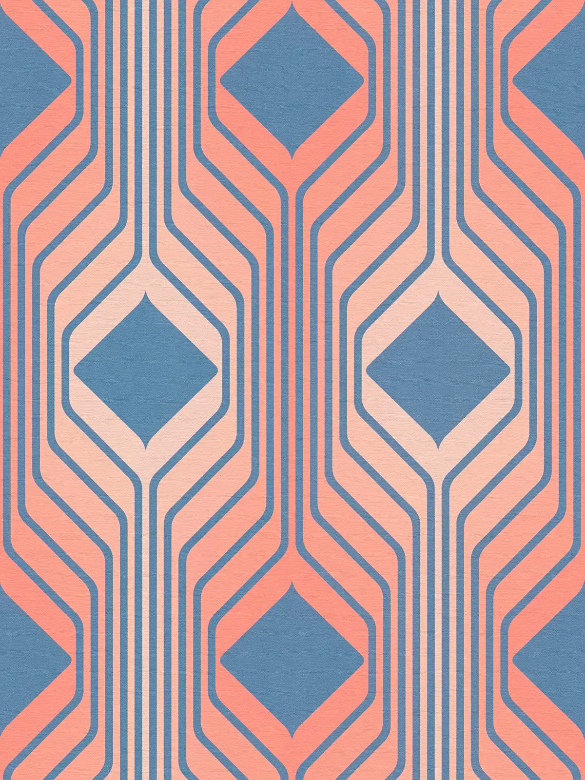 Flat view of the azure & blush pattern repeat of The Kilim Corridor | Azure & Blush Luxe