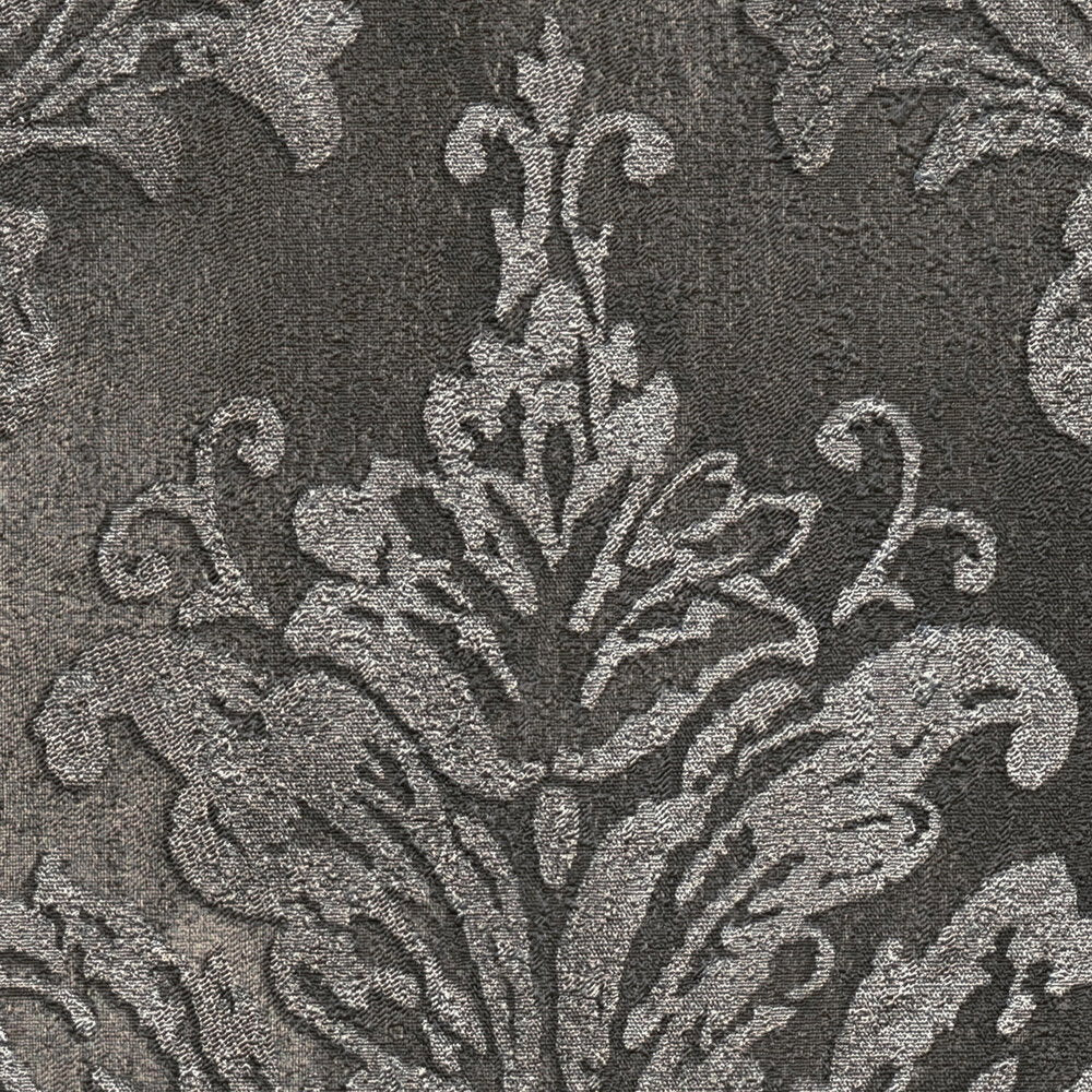 The Noir Arabesque | Charcoal Silver Luxe