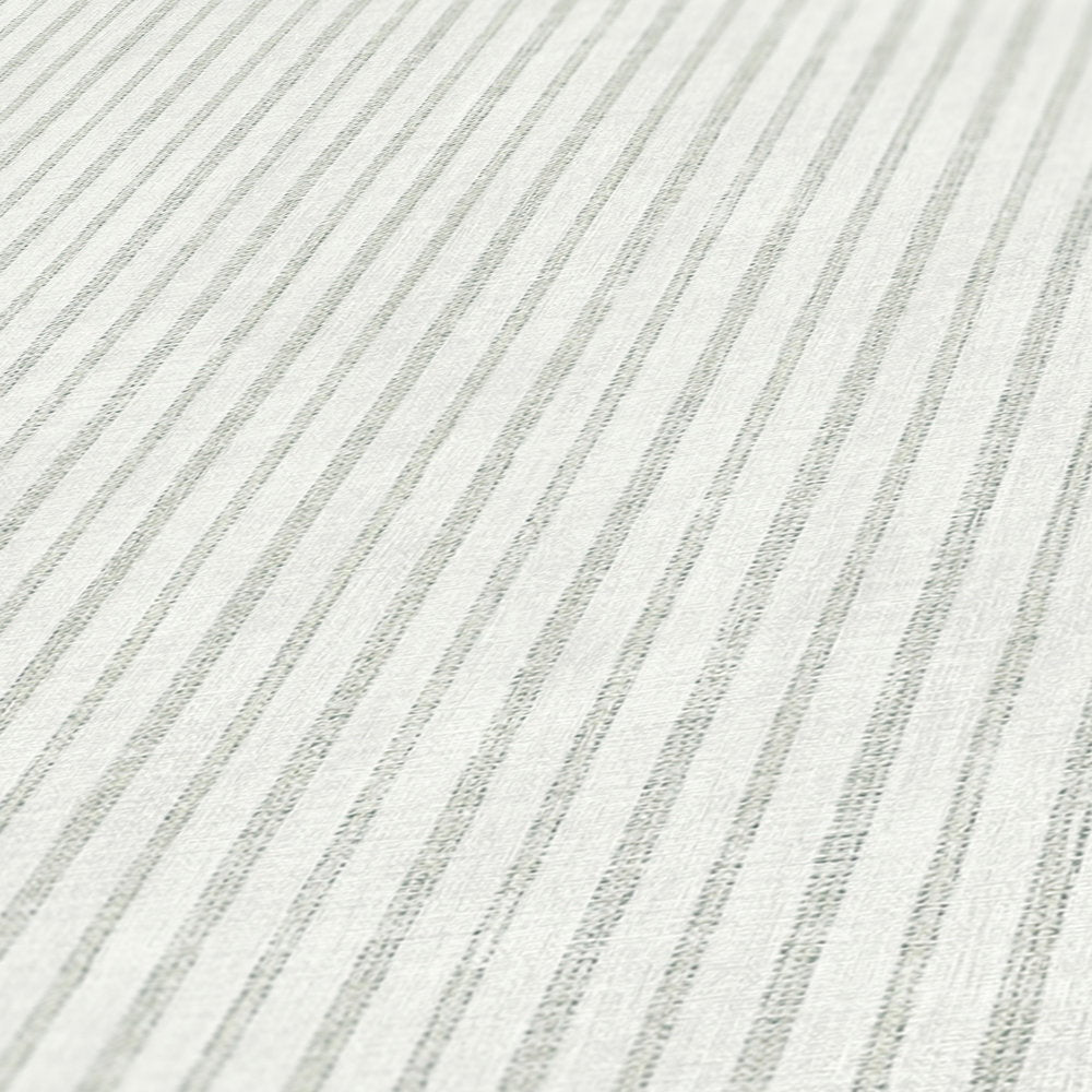 Close up of the embossed stripe texture of The Hushed Pinstripe | Mist Grey Luxe