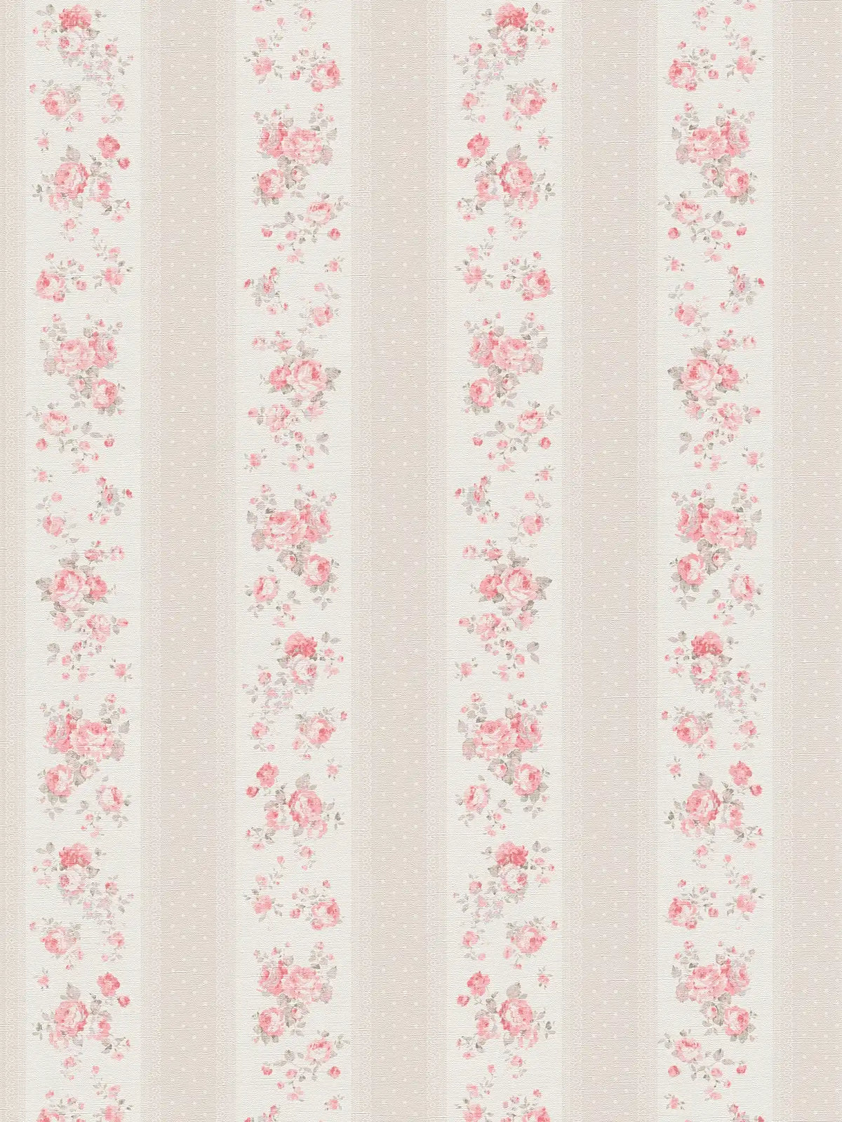 Flat view of the warm beige & blush pattern repeat of The Honeywort Arbour | Warm Beige & Blush Luxe