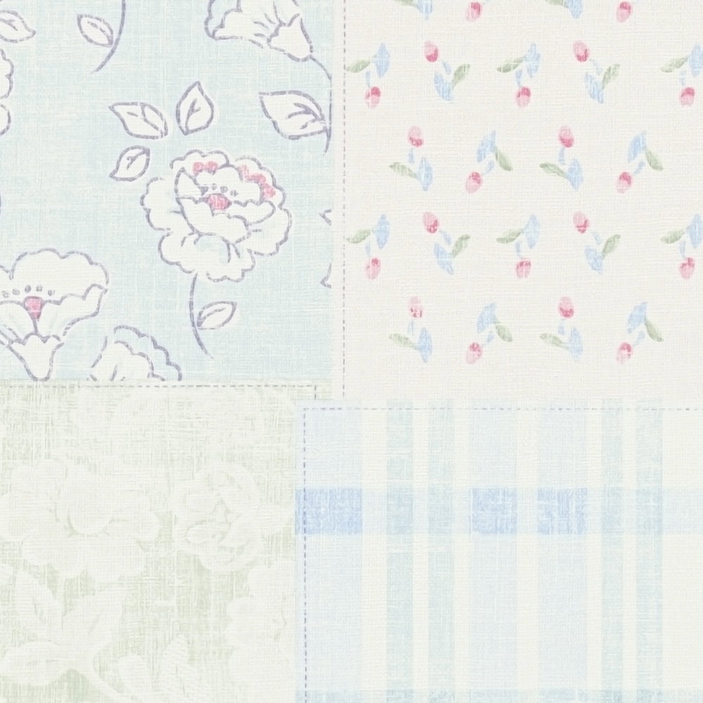 Detail of the design on The Celandine Garden Room | Azure & Cream Luxe, azure & cream colourway