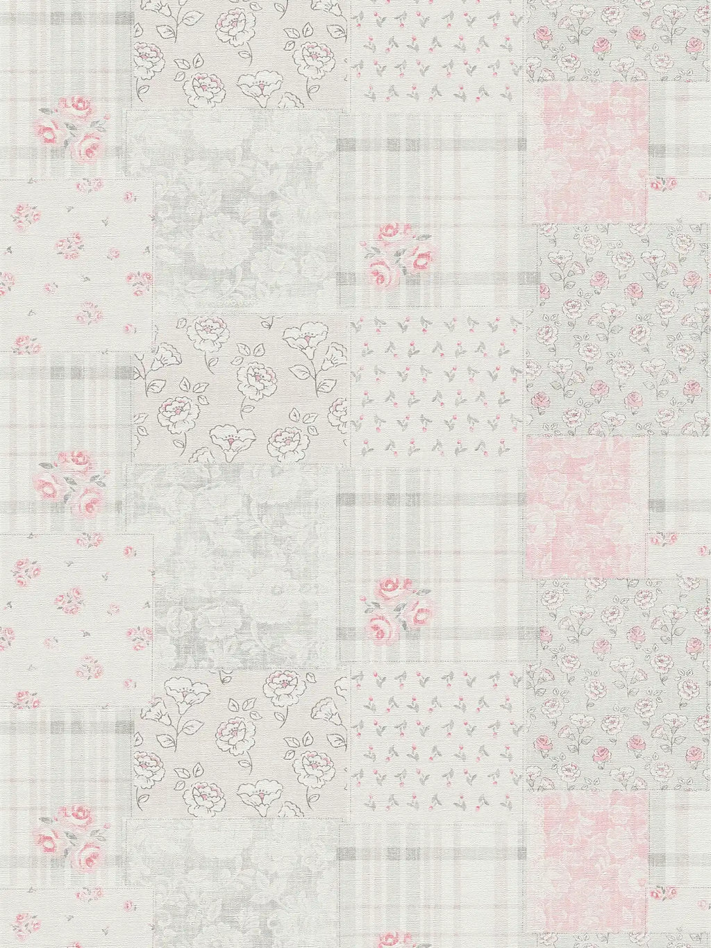 Flat view of the smoked grey & blush pattern repeat of The Hellebore Garden Room | Smoked Grey & Blush Luxe