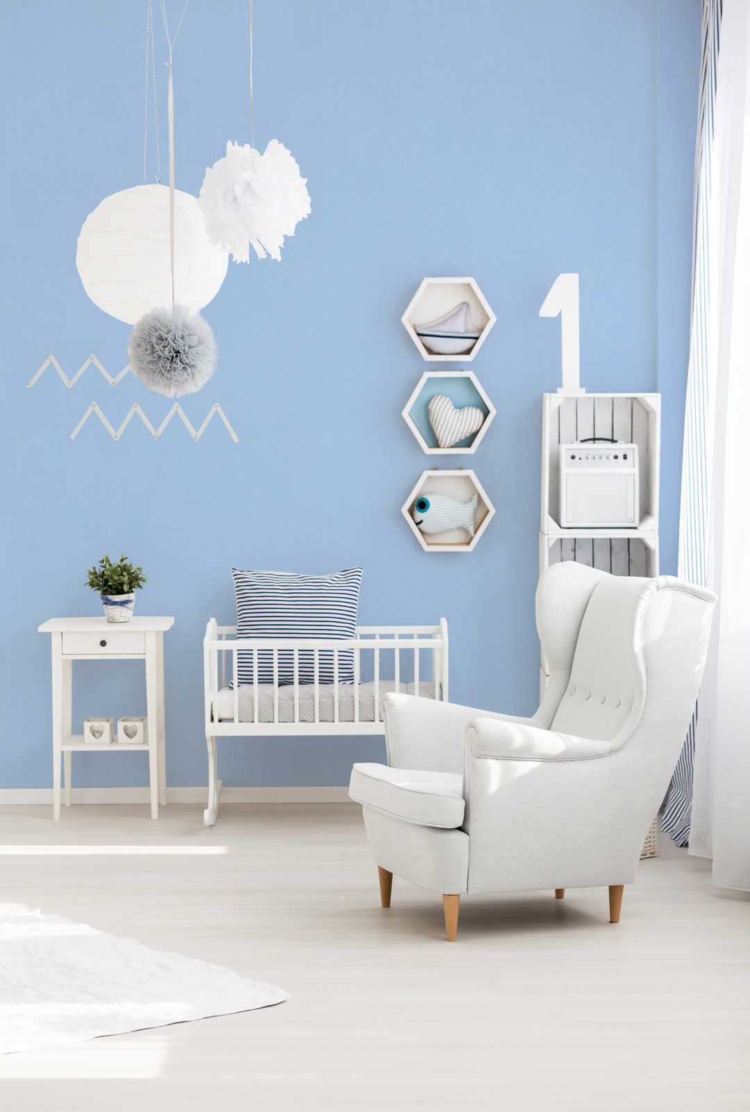 The Elm Atelier Luxe — Blue hung-wall roomshot