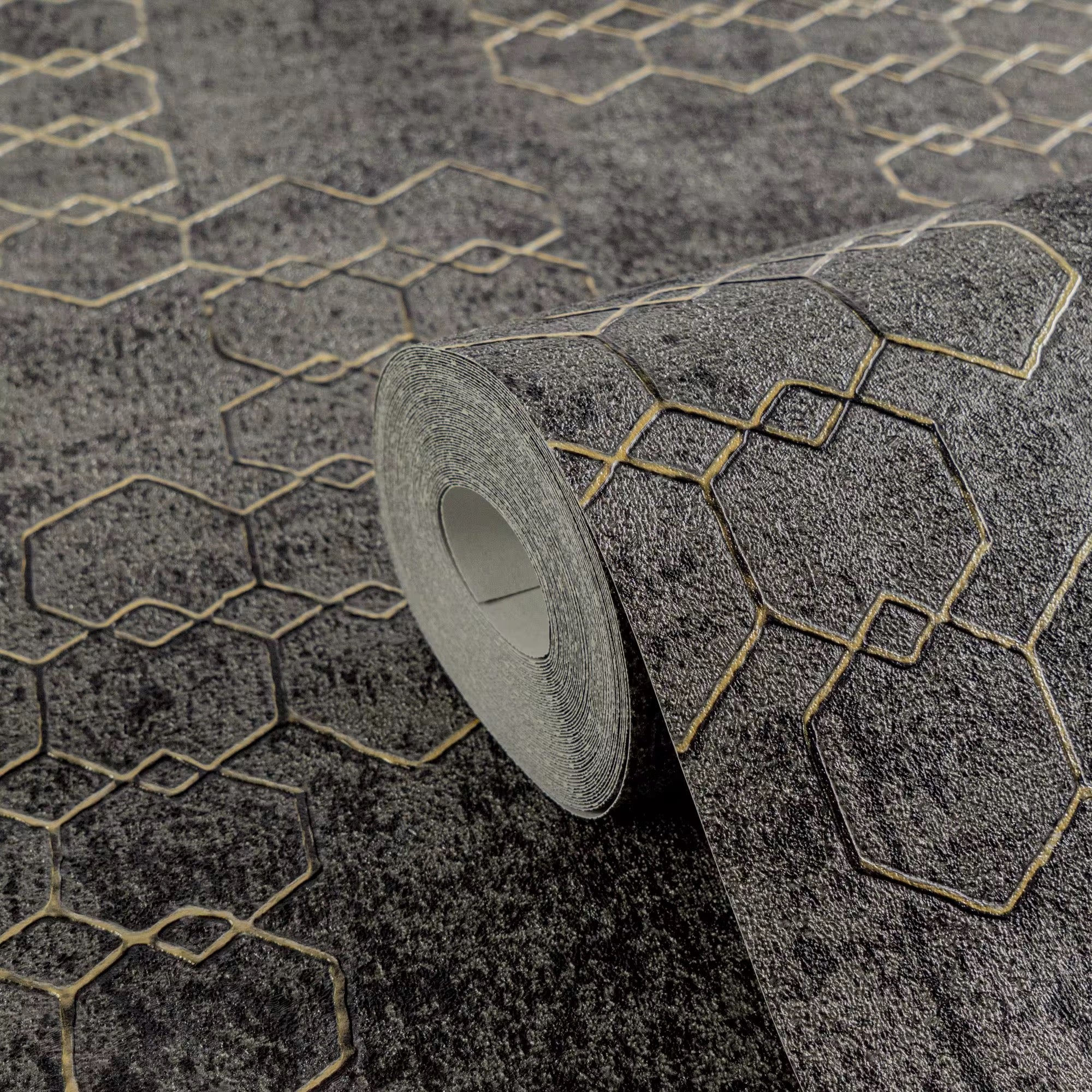 The Obsidian Lattice | Gold Geometric Luxe