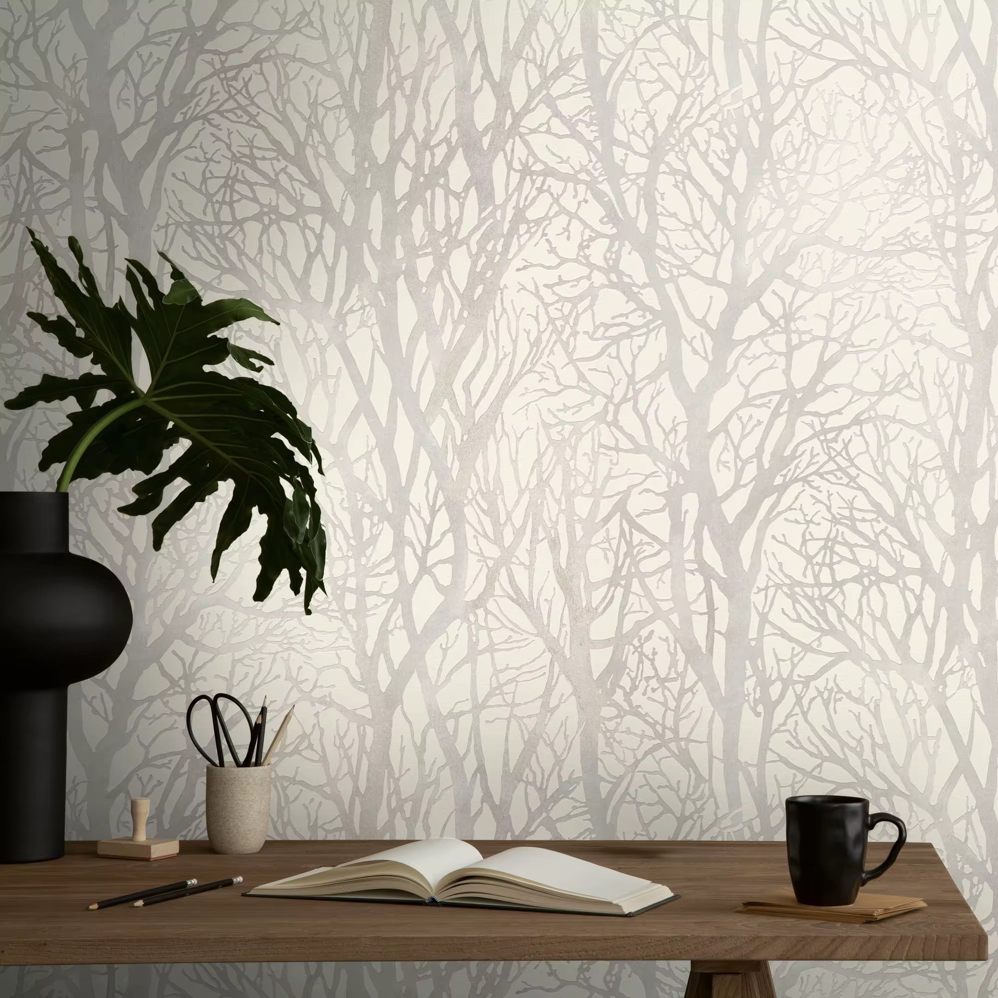 The Alabaster Damask | White Grey Luxe