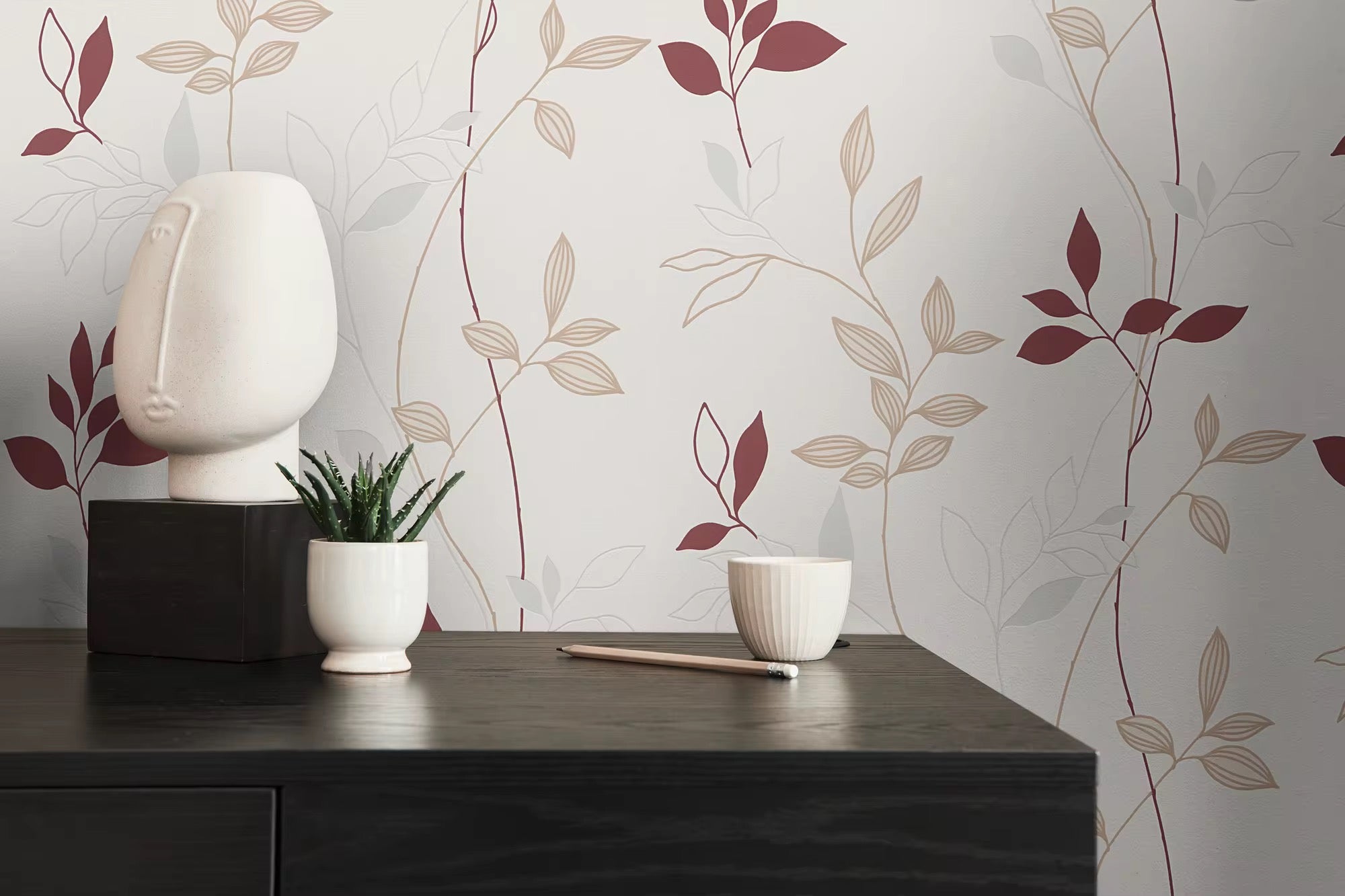 The Crimson Petal | Cream Red Floral Luxe