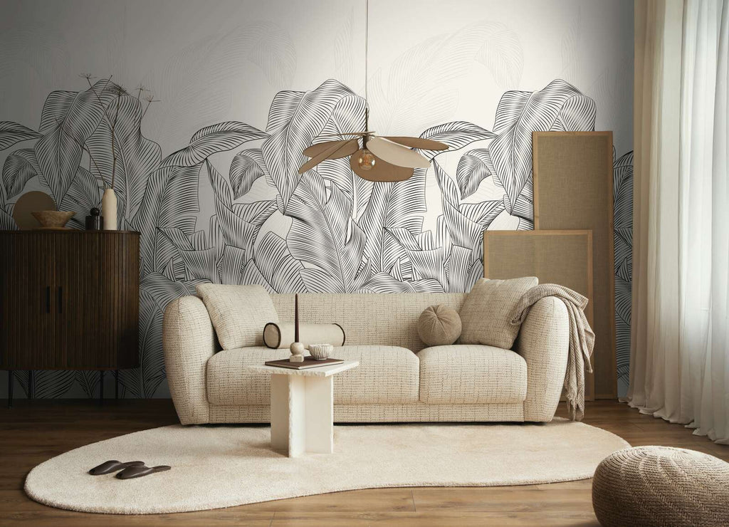 The Tropical Canopy | Monochrome Leaf & Luminous White Luxe