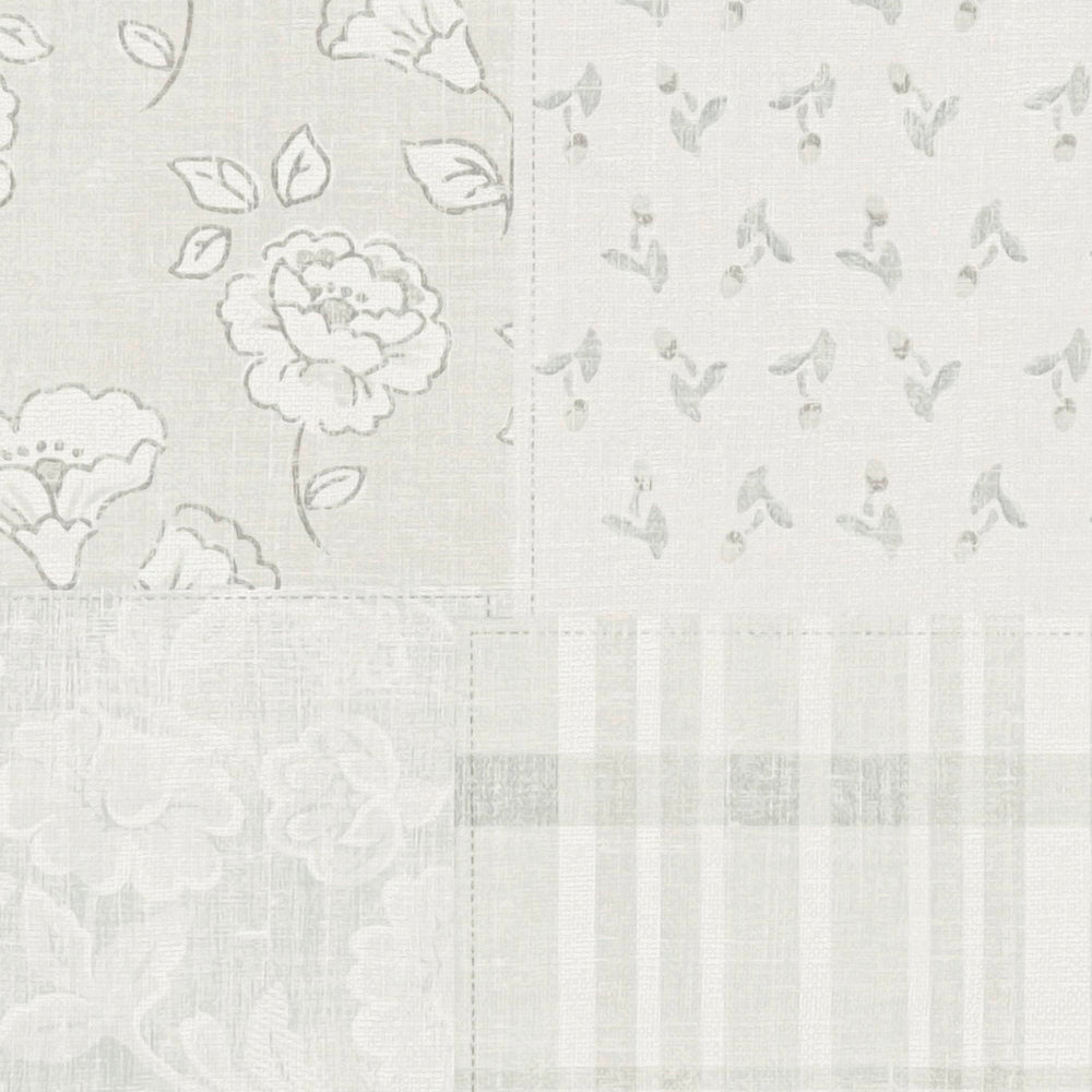 Detail of the design on The Trillium Bower | Cream & Smoked Grey Luxe, cream & smoked grey colourway