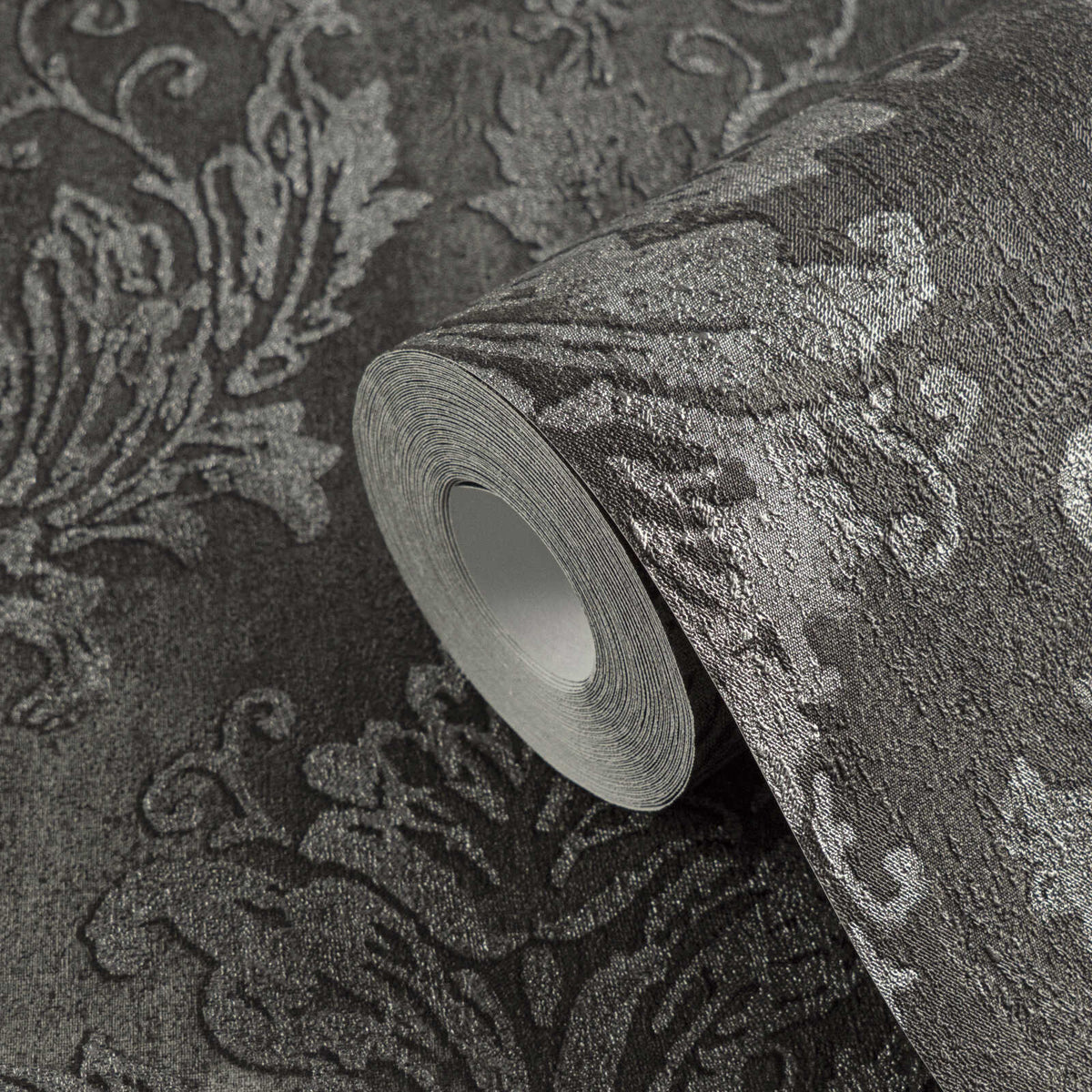 The Noir Arabesque | Charcoal Silver Luxe