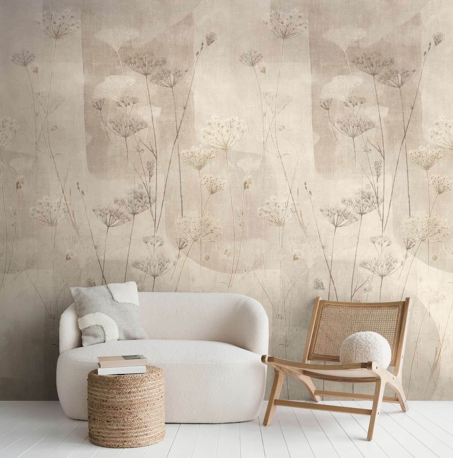 The Botanical Meadow | Warm Beige & Luminous Cream Luxe
